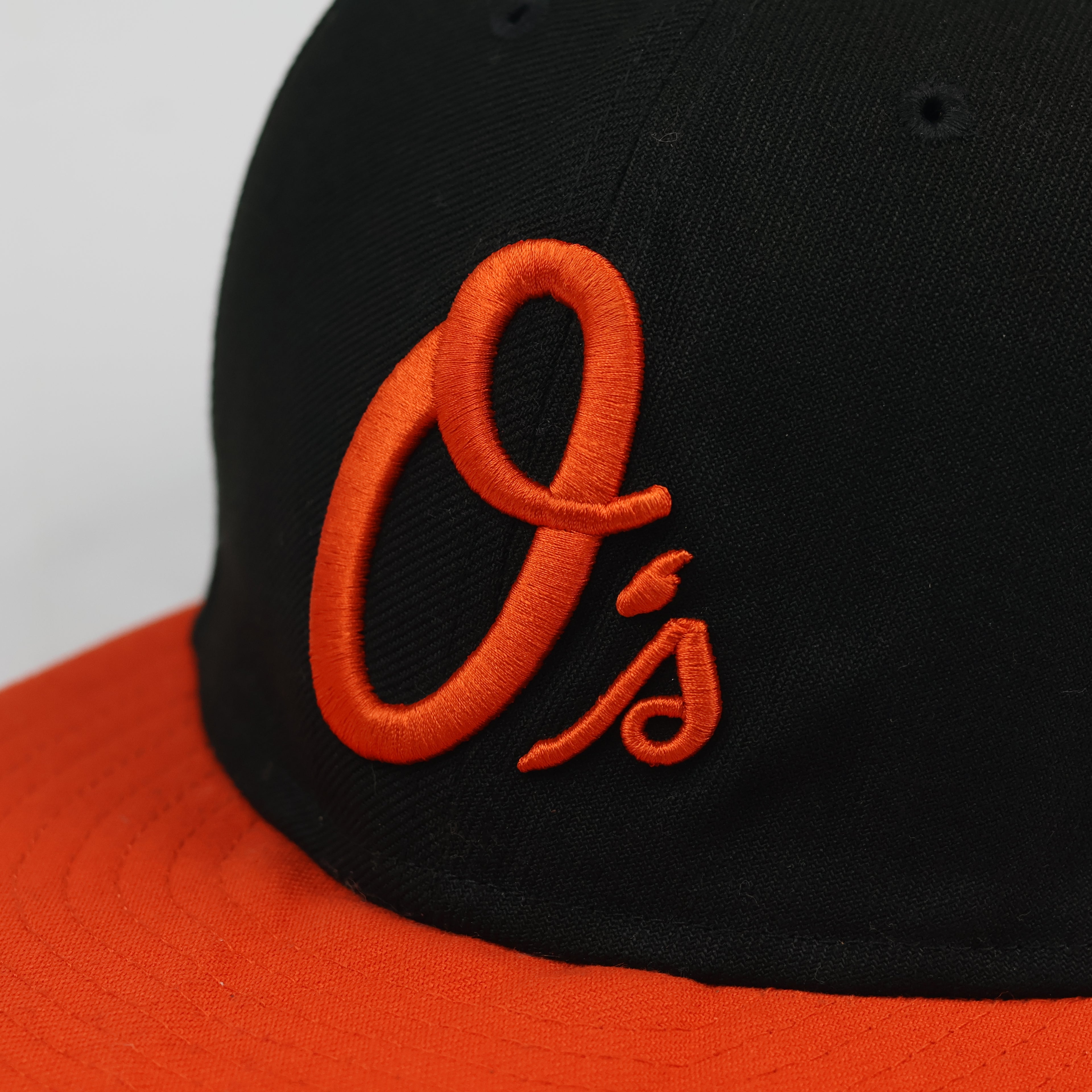 Vintage Baltimore Orioles "O's" Logo Black & Orange Snapback Thrifted Hat