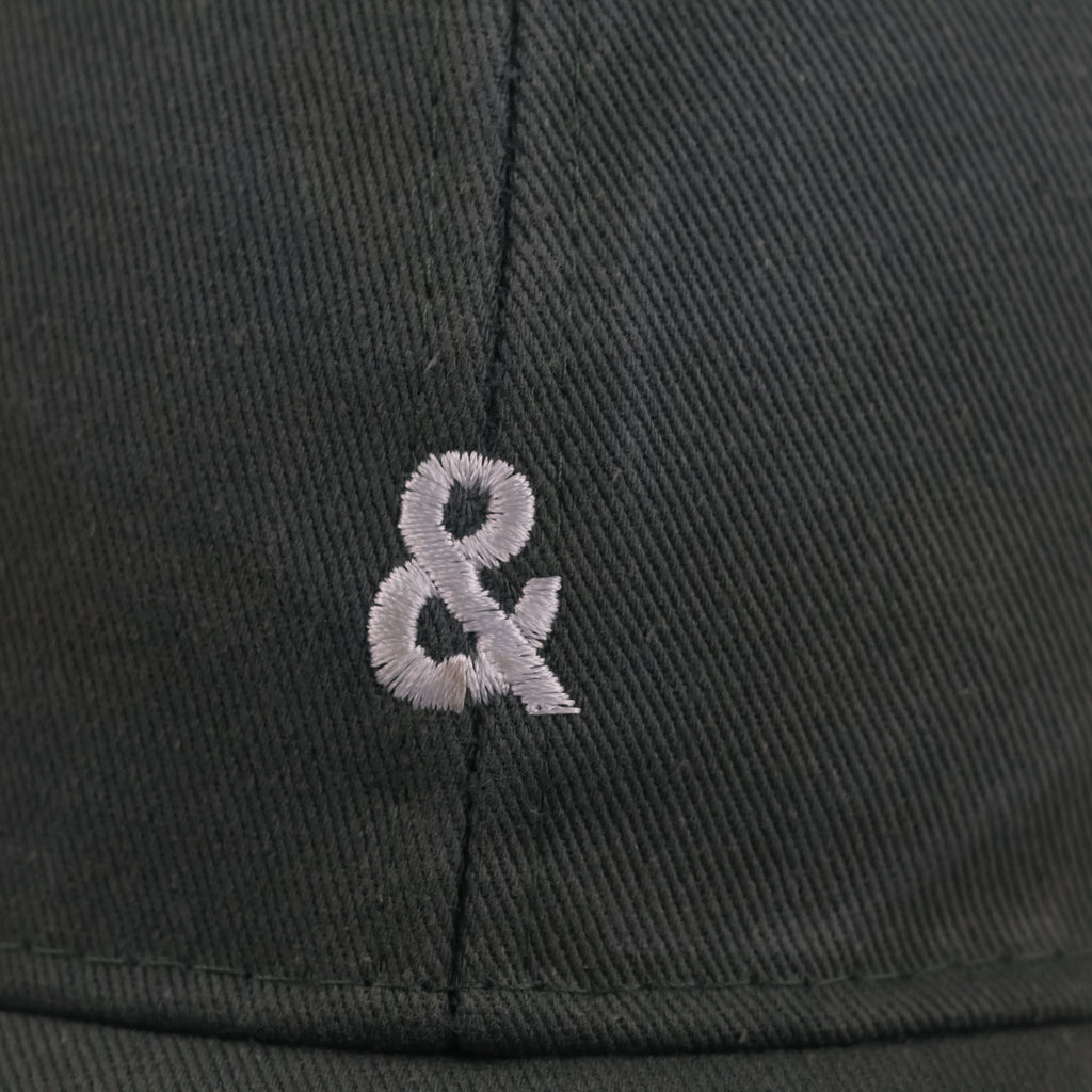 Thrifted Forest Olive Green "&" Symbol Minimalist Strapback Cap