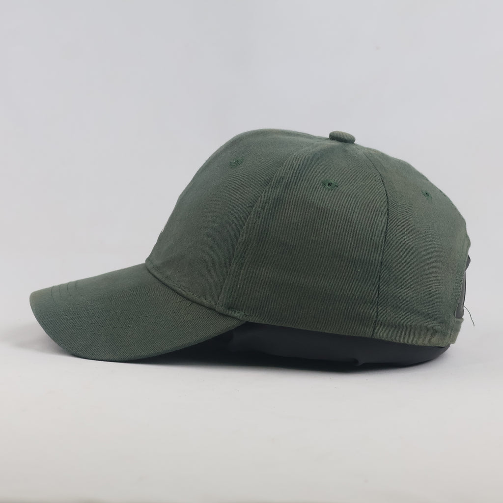 Thrifted Forest Olive Green "&" Symbol Minimalist Strapback Cap