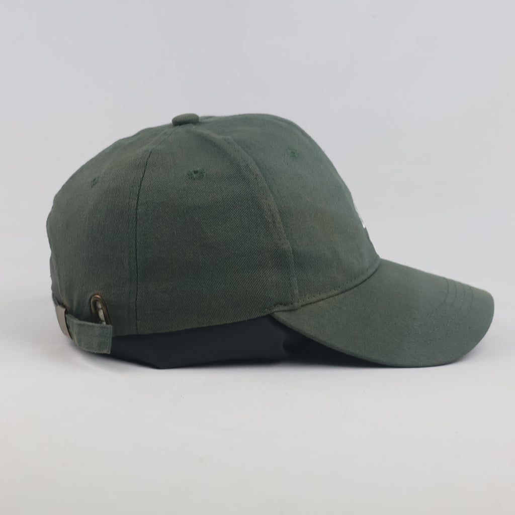 Thrifted Forest Olive Green "&" Symbol Minimalist Strapback Cap