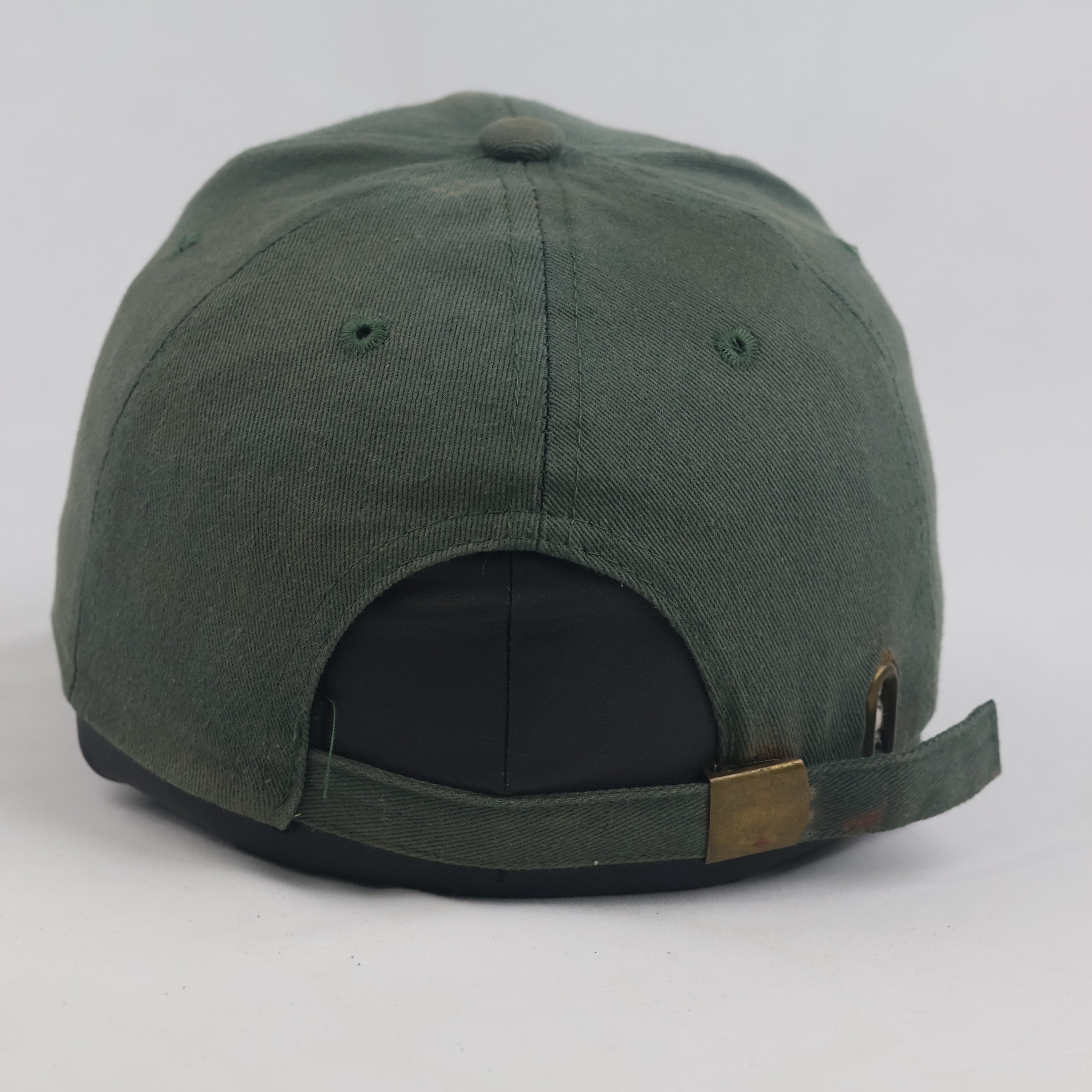 Thrifted Forest Olive Green "&" Symbol Minimalist Strapback Cap