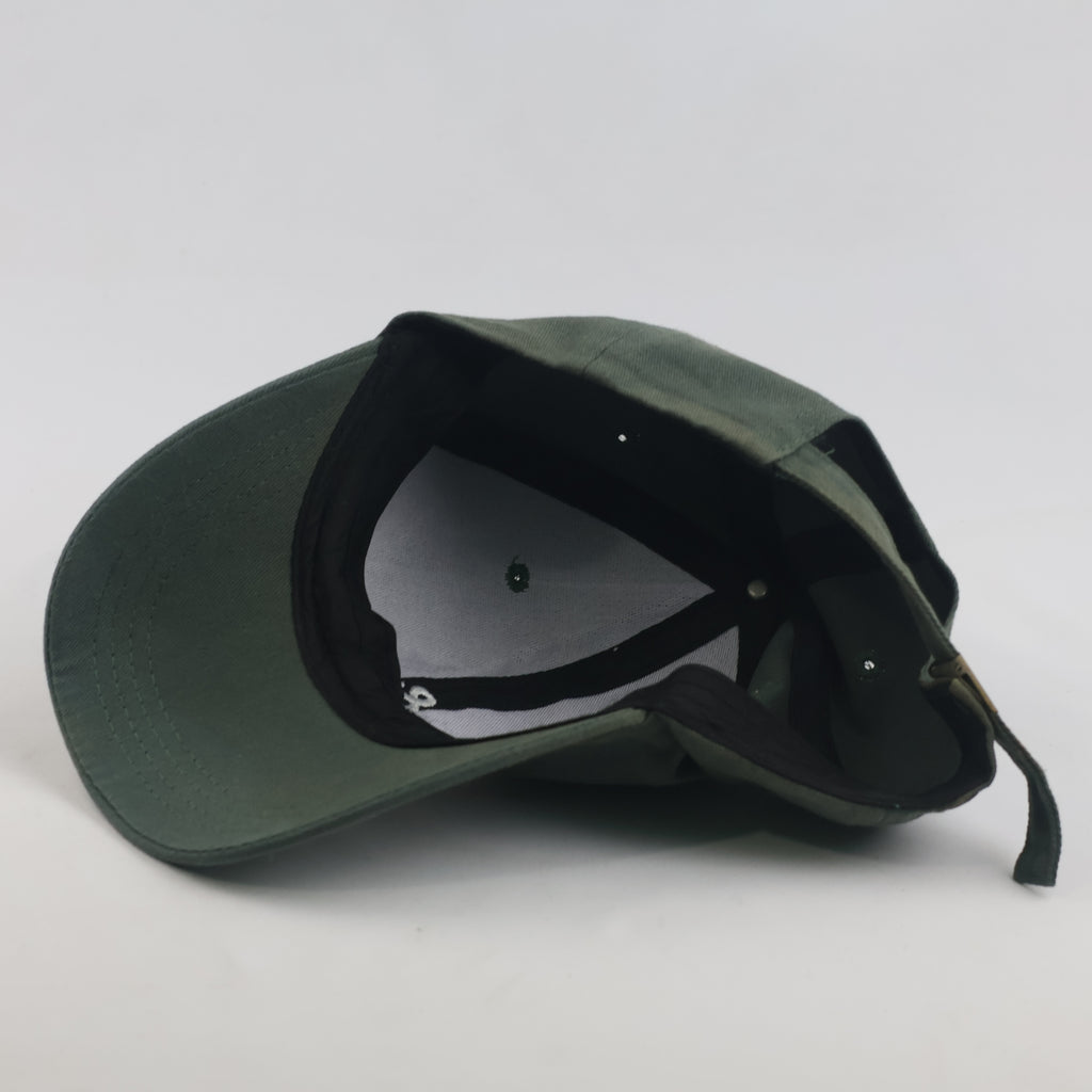 Thrifted Forest Olive Green "&" Symbol Minimalist Strapback Cap