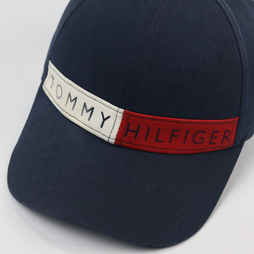Authentic Tommy Hilfiger Logo Cap – Navy Blue Adjustable Thrifted Baseball Hat