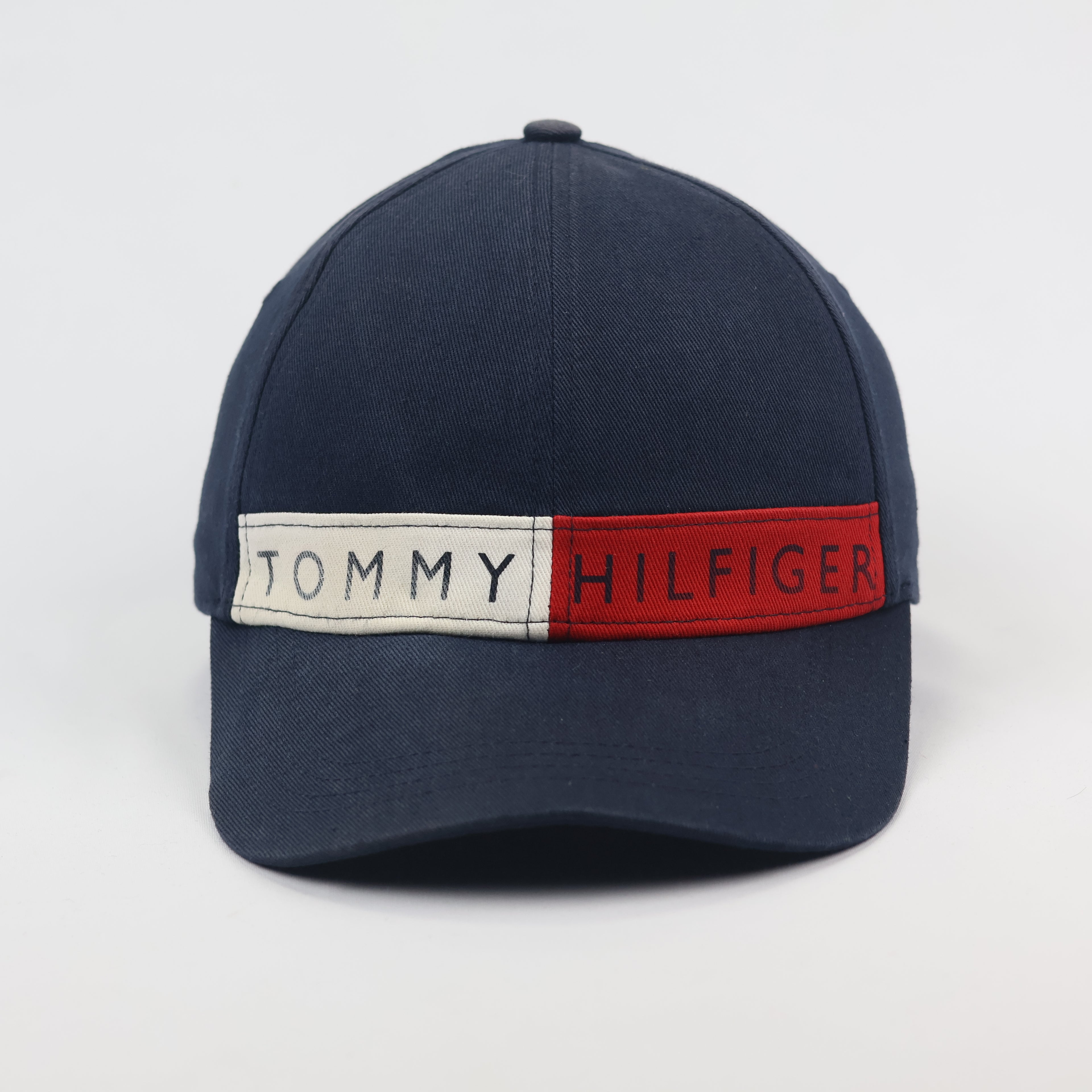 Authentic Tommy Hilfiger Logo Cap – Navy Blue Adjustable Thrifted Baseball Hat