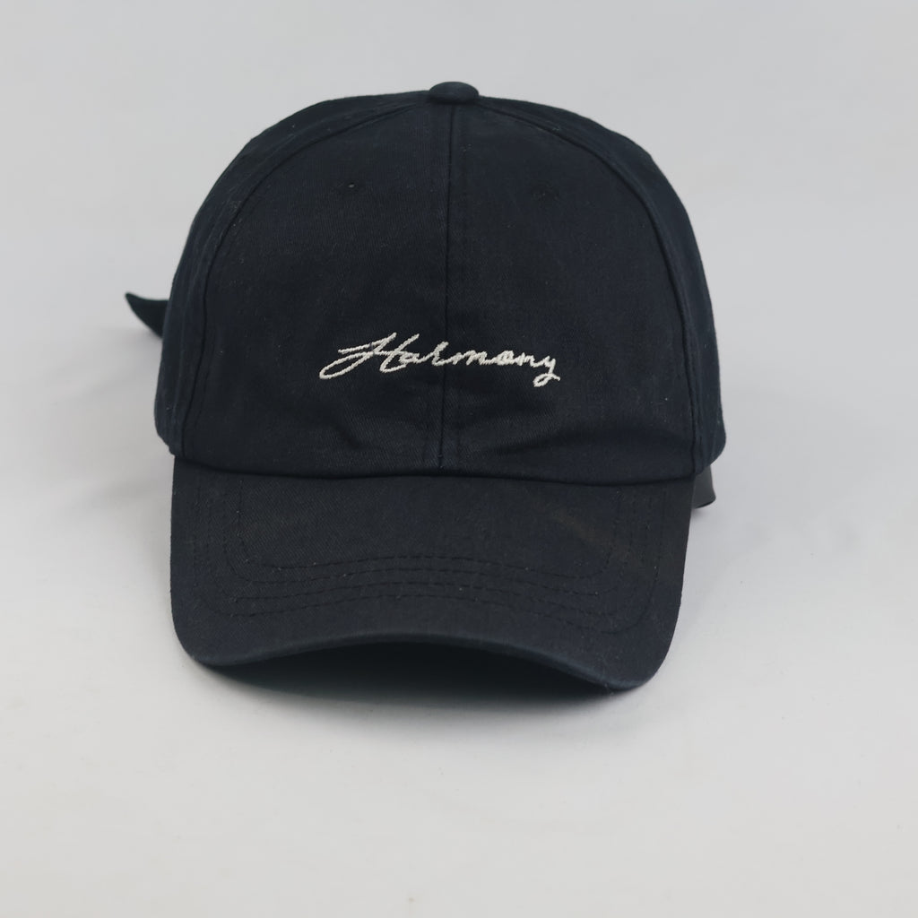 Thrifted Bross Cap & Tomato Black Minimalist Harmony Script Cap