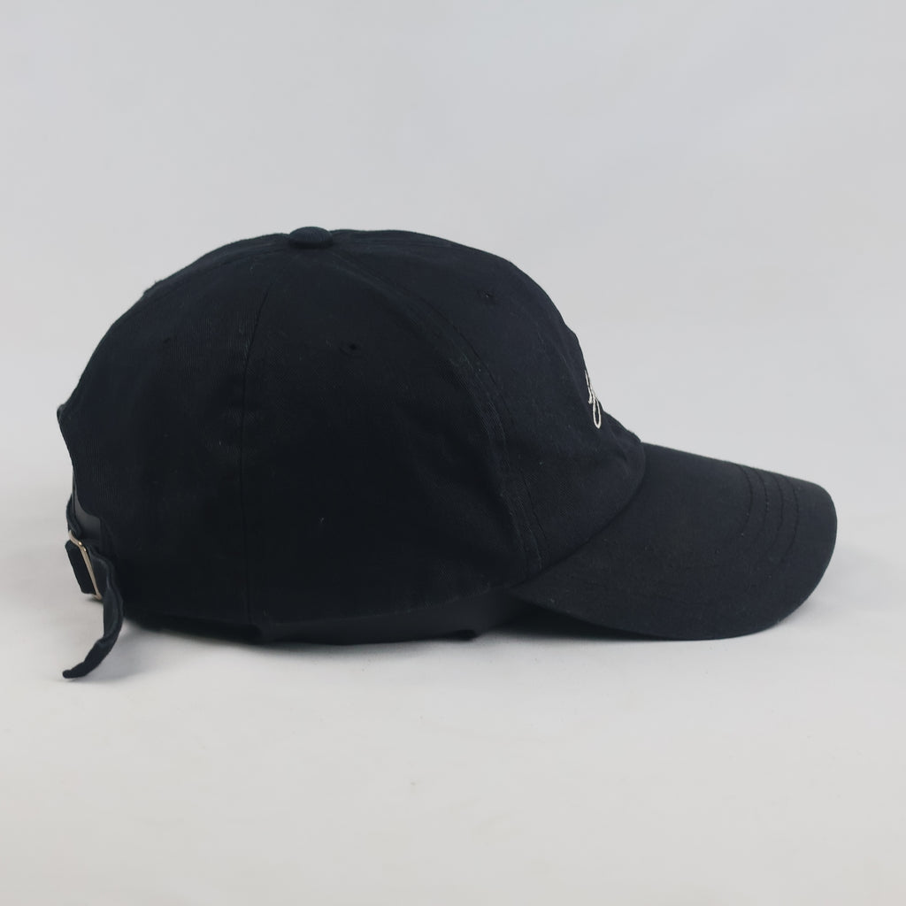 Thrifted Bross Cap & Tomato Black Minimalist Harmony Script Cap