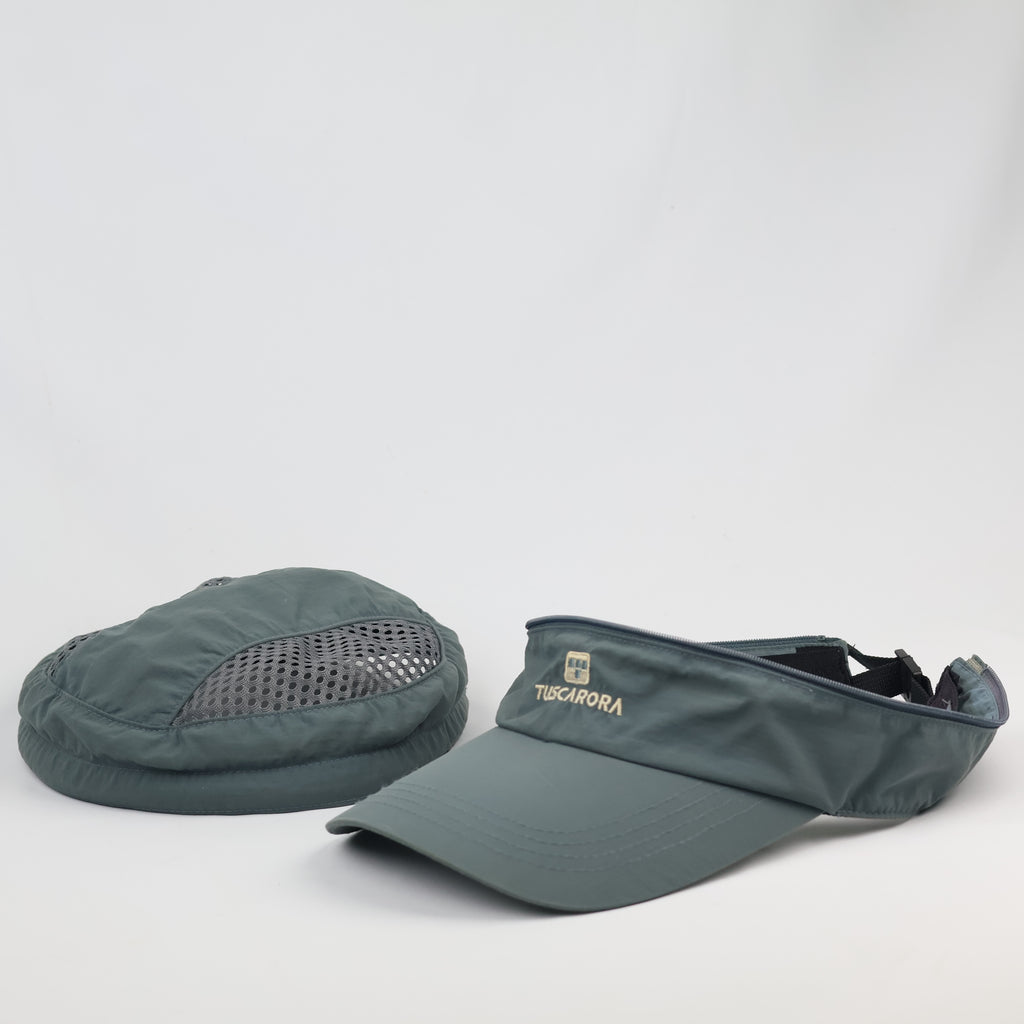 Tuscarora 2-in-1 Convertible Hiking Cap - Detachable Top Sun Visor - Teal Grey