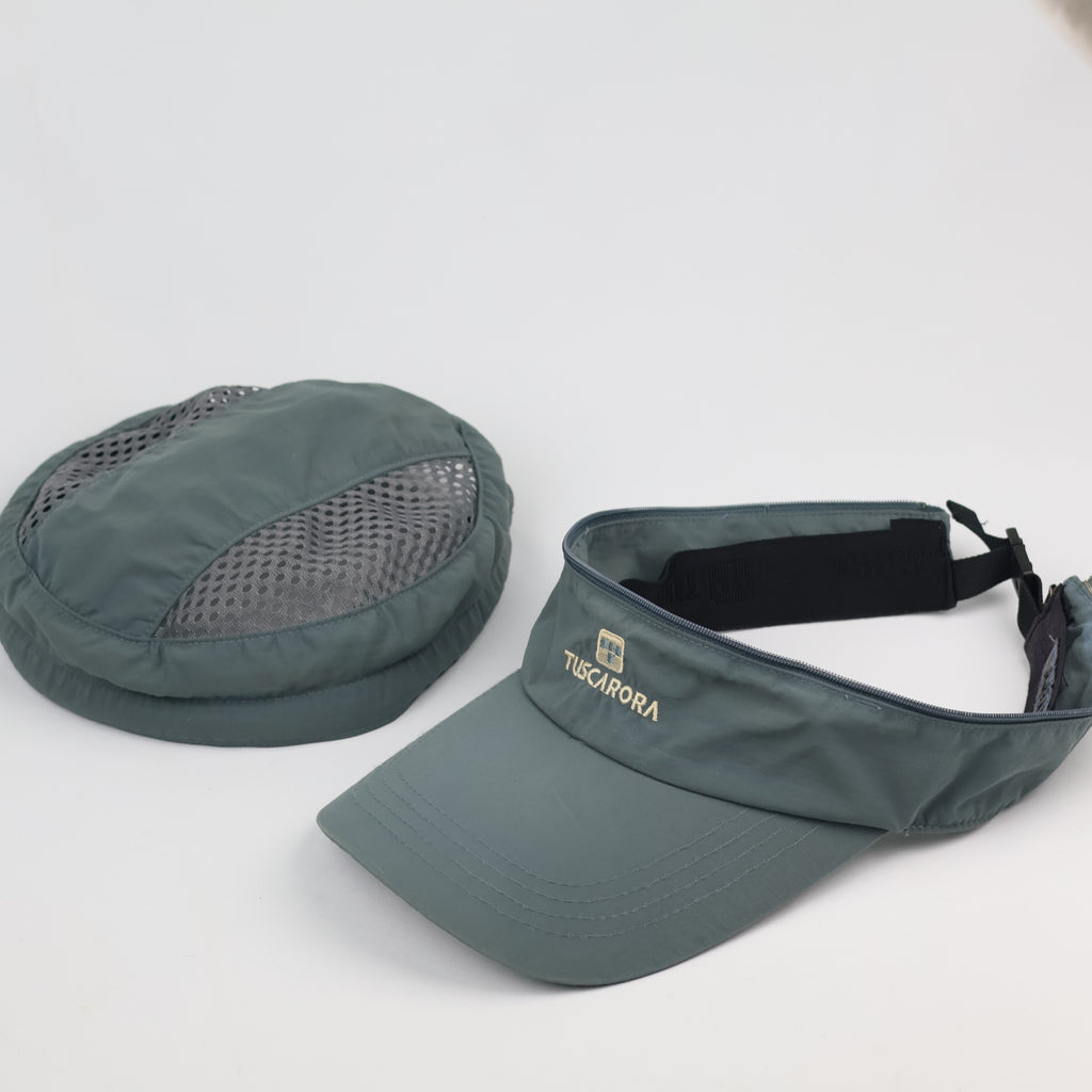 Tuscarora 2-in-1 Convertible Hiking Cap - Detachable Top Sun Visor - Teal Grey