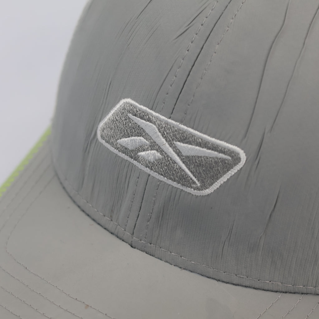 Retro Reebok Mesh Back Snapback Thrifted Cap - Sporty Grey/White