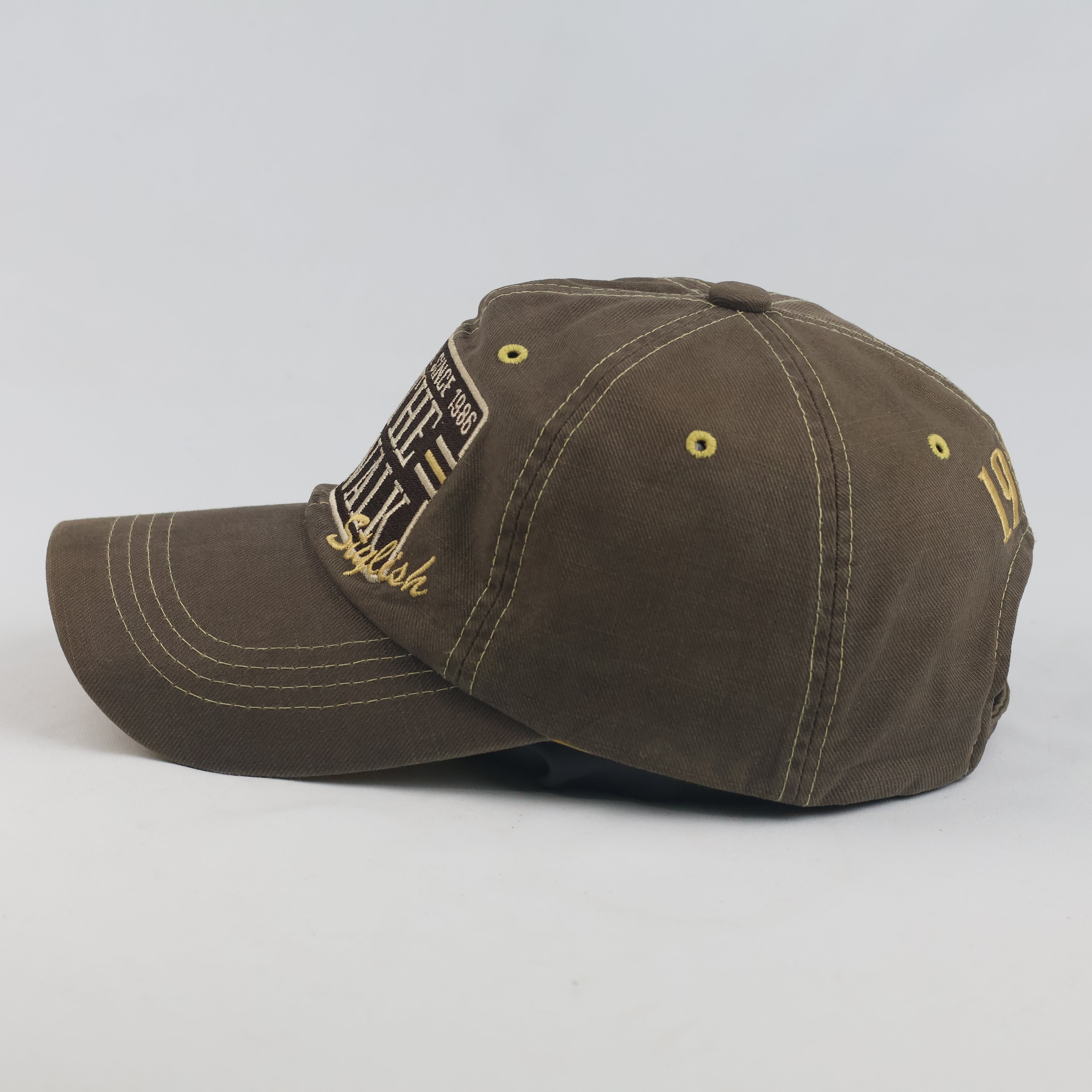Thrifted Airwalk 1986 Olive & Yellow Two-Tone Strapback Hat