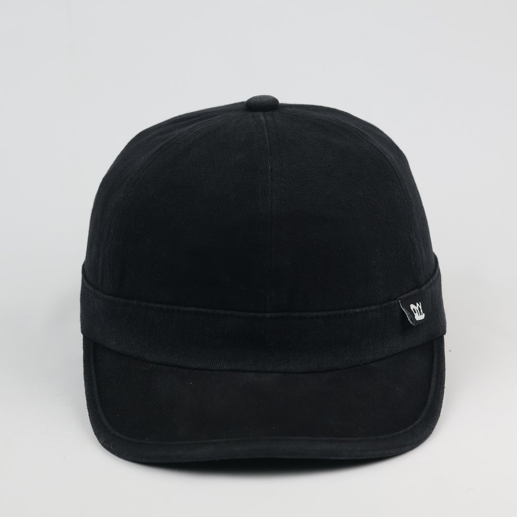 Minimalist Black Fisherman Cap - Short Visor Brimless Style Hat - Unisex