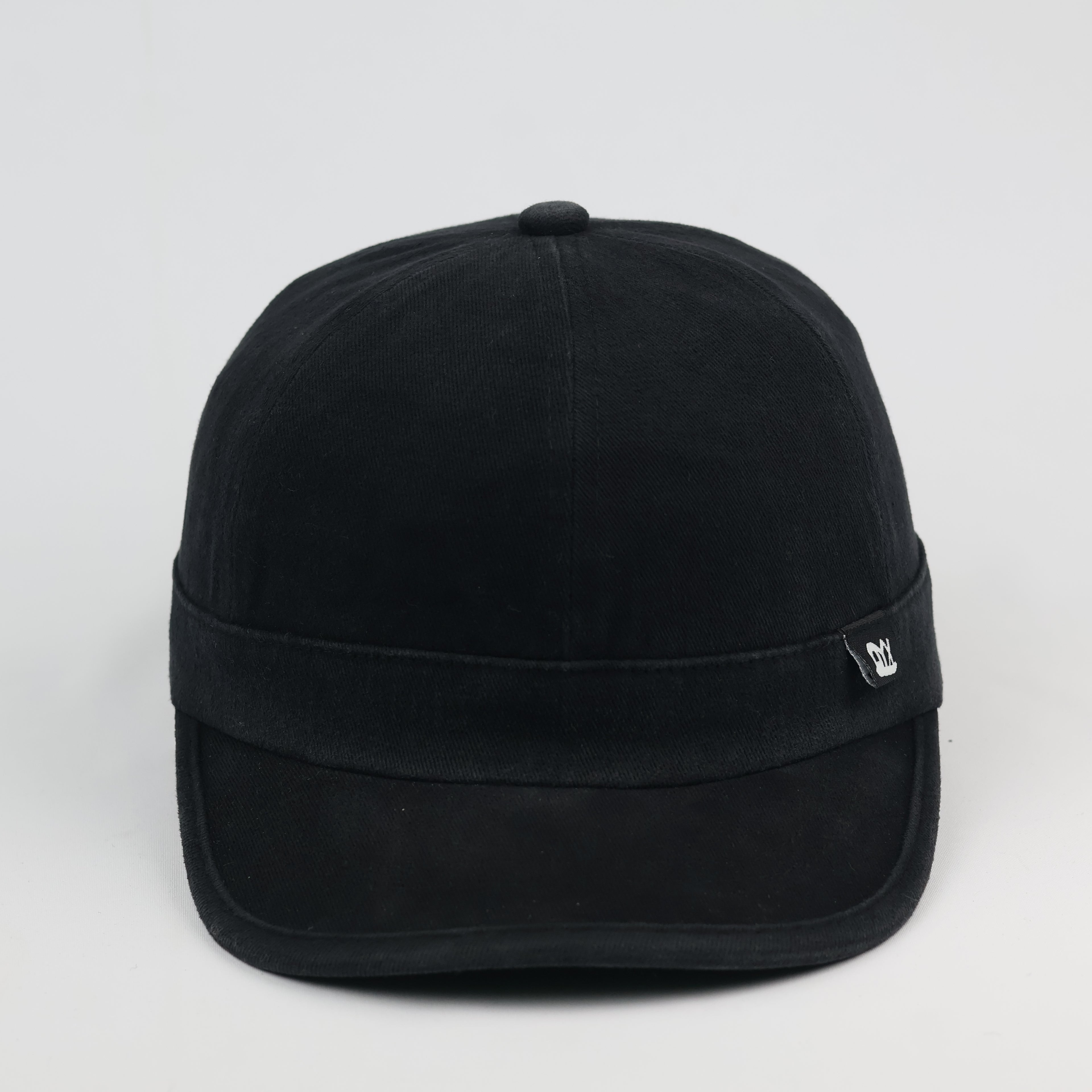 Minimalist Black Fisherman Cap - Short Visor Brimless Style Hat - Unisex