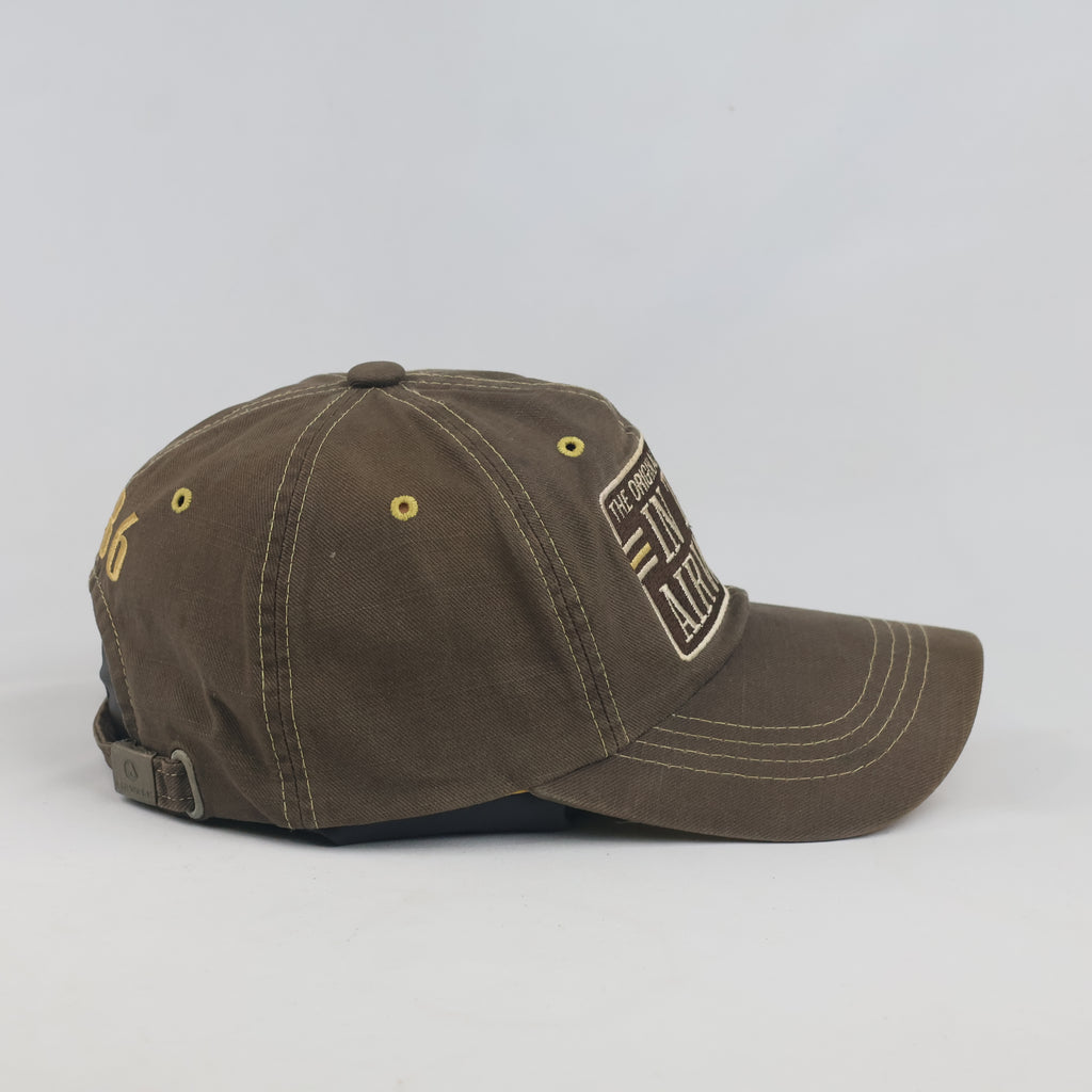 Thrifted Airwalk 1986 Olive & Yellow Two-Tone Strapback Hat