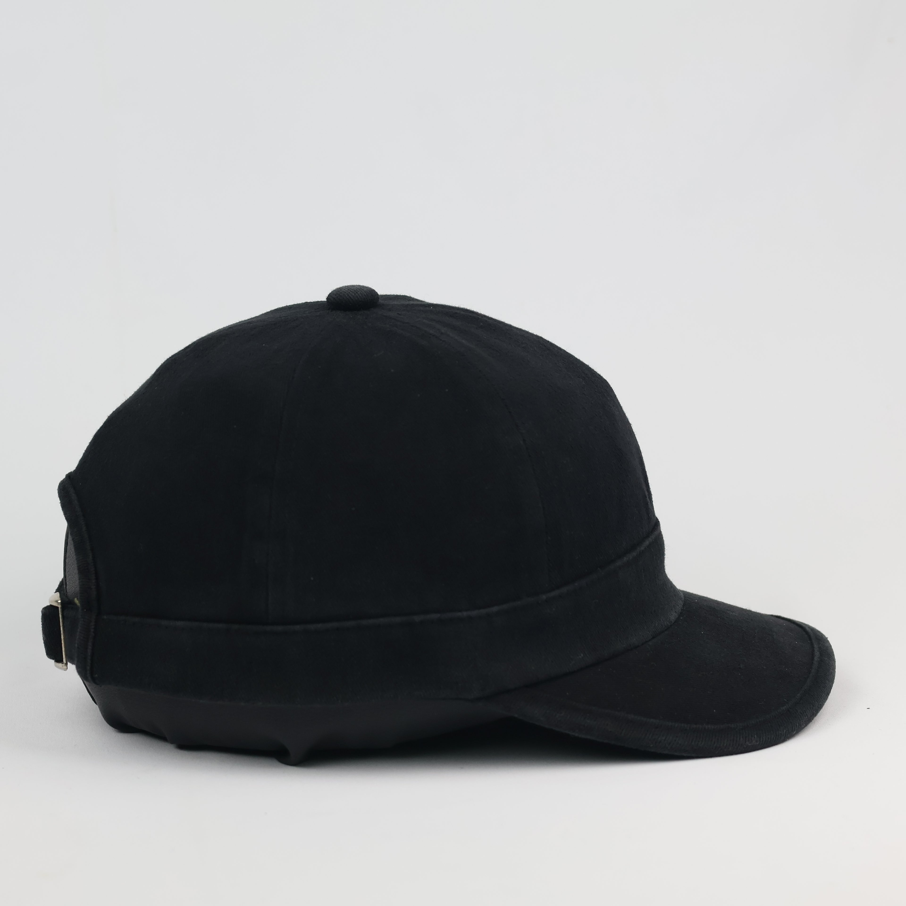 Minimalist Black Fisherman Cap - Short Visor Brimless Style Hat - Unisex
