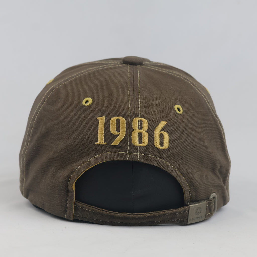 Thrifted Airwalk 1986 Olive & Yellow Two-Tone Strapback Hat