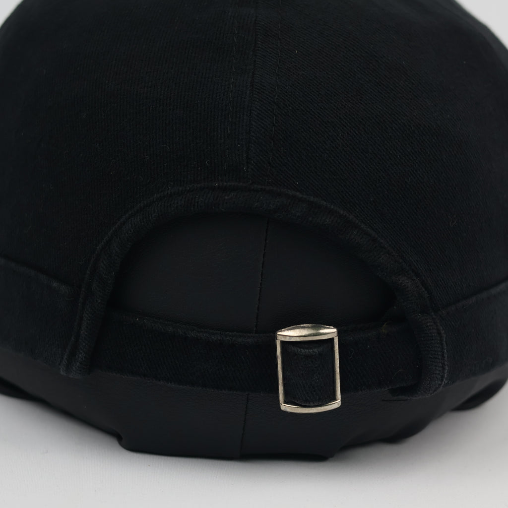 Minimalist Black Fisherman Cap - Short Visor Brimless Style Hat - Unisex
