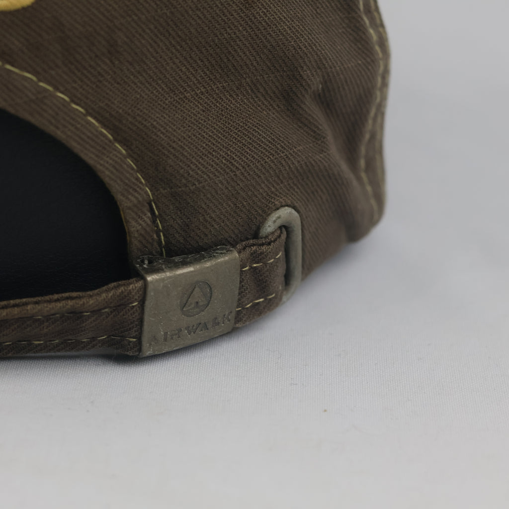 Thrifted Airwalk 1986 Olive & Yellow Two-Tone Strapback Hat