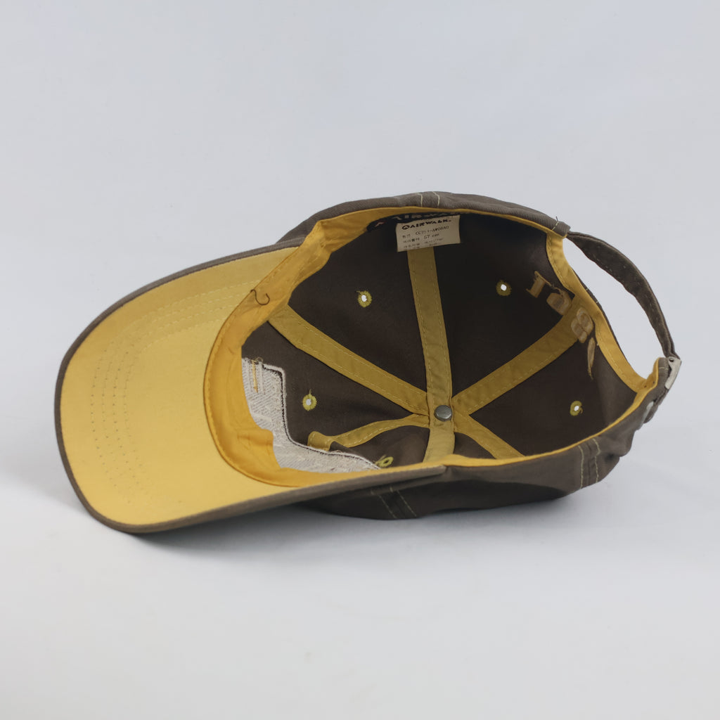 Thrifted Airwalk 1986 Olive & Yellow Two-Tone Strapback Hat