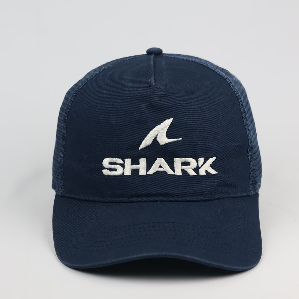 Beechfield "Shark" Logo Navy Blue Vintage Trucker Thrifted Cap