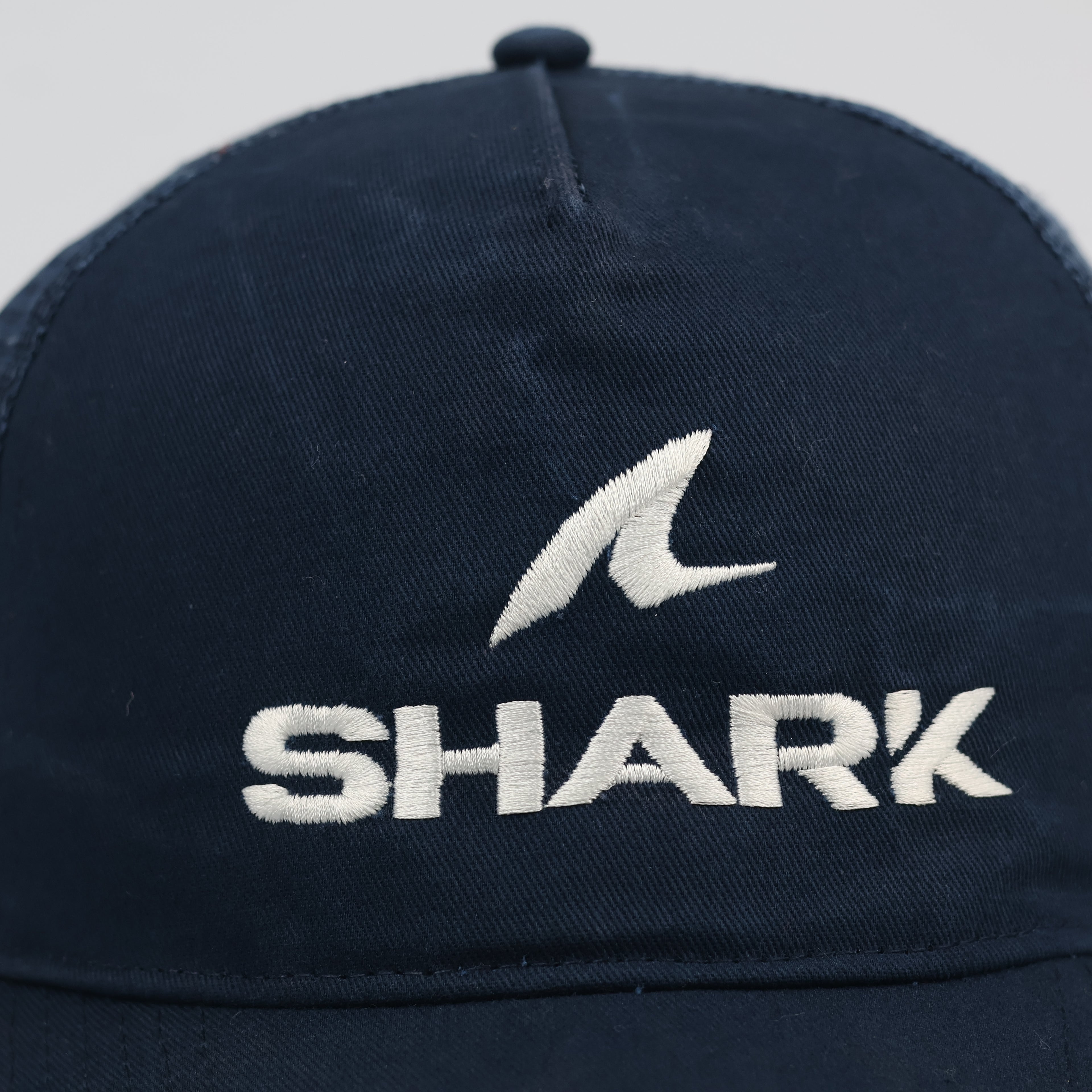 Beechfield "Shark" Logo Navy Blue Vintage Trucker Thrifted Cap