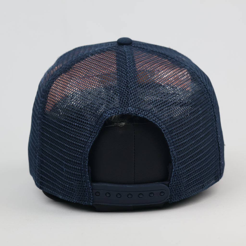 Beechfield "Shark" Logo Navy Blue Vintage Trucker Thrifted Cap