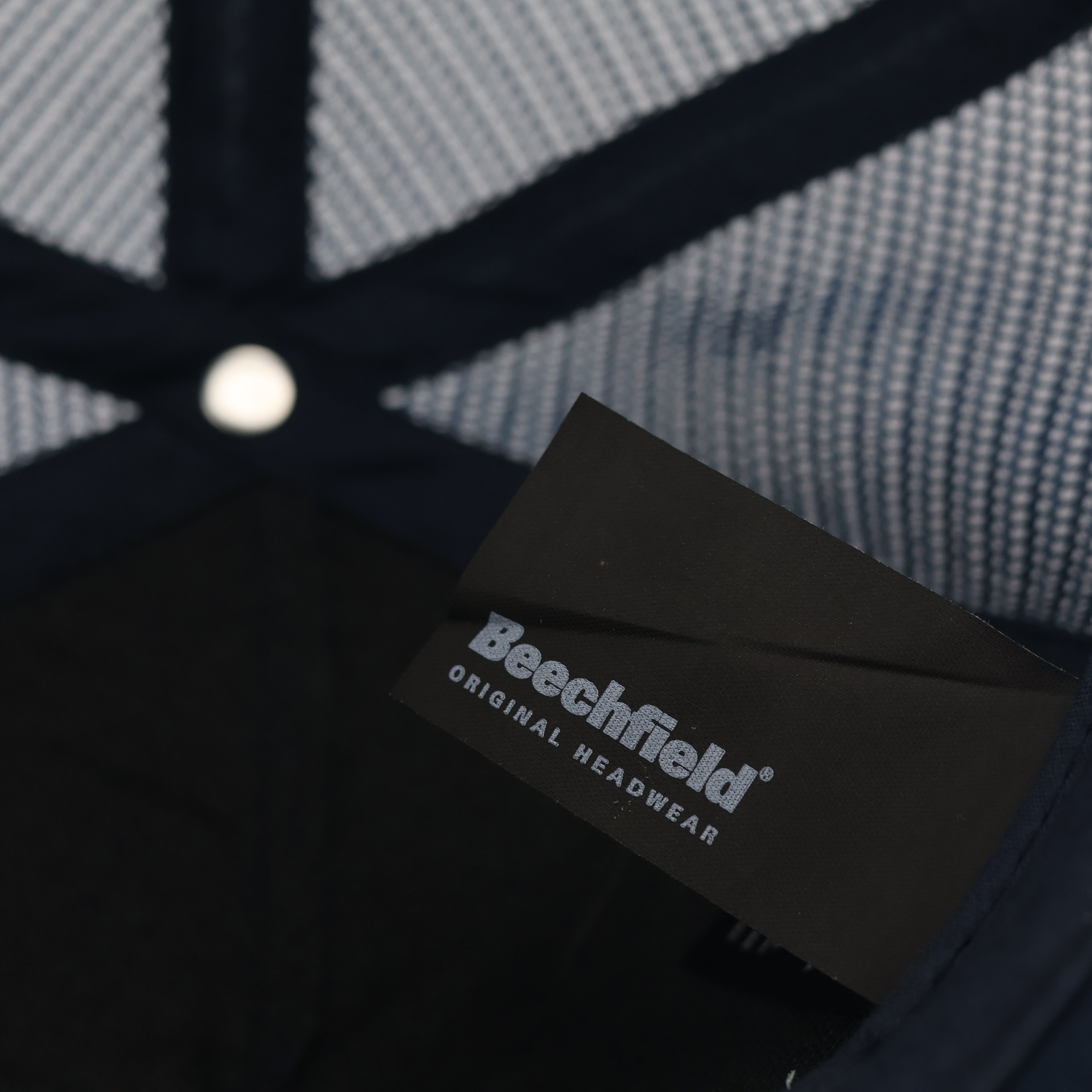 Beechfield "Shark" Logo Navy Blue Vintage Trucker Thrifted Cap