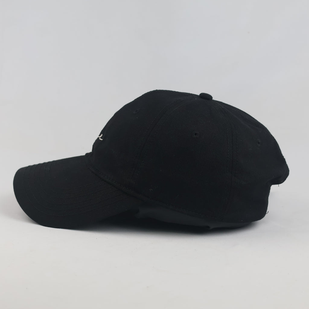 Thrifted BigHead Planet Black "me" Cursive Script Strapback Hat
