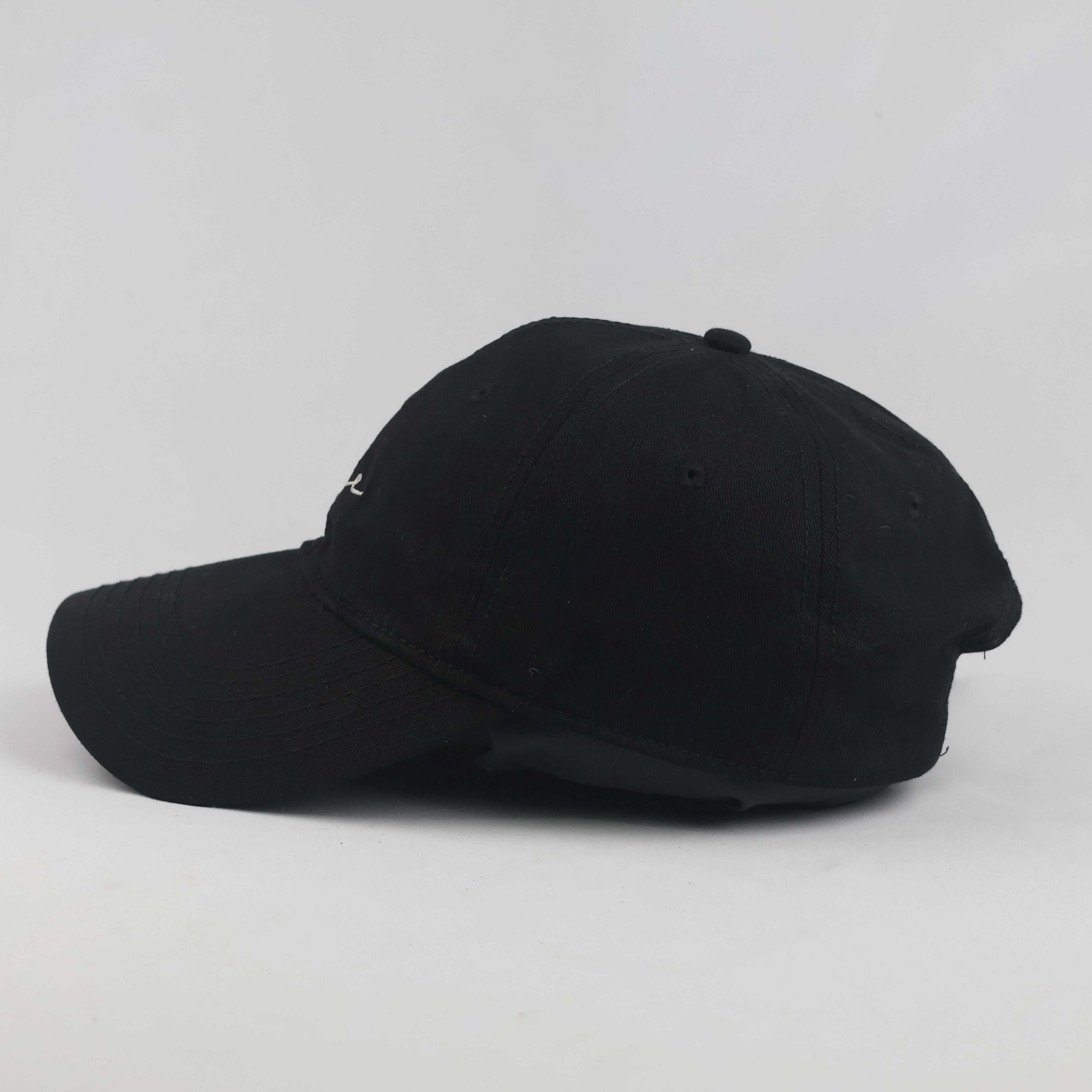 Thrifted BigHead Planet Black "me" Cursive Script Strapback Hat