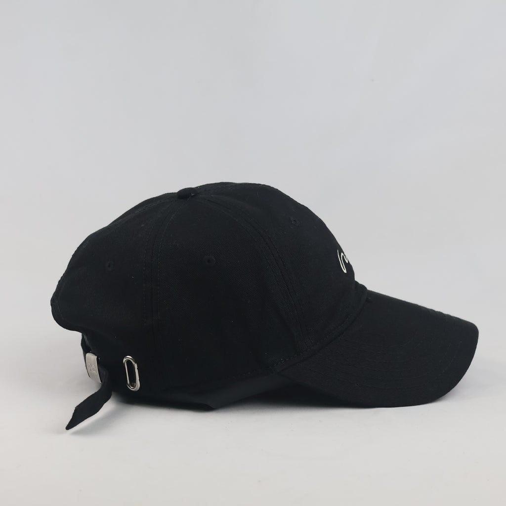 Thrifted BigHead Planet Black "me" Cursive Script Strapback Hat