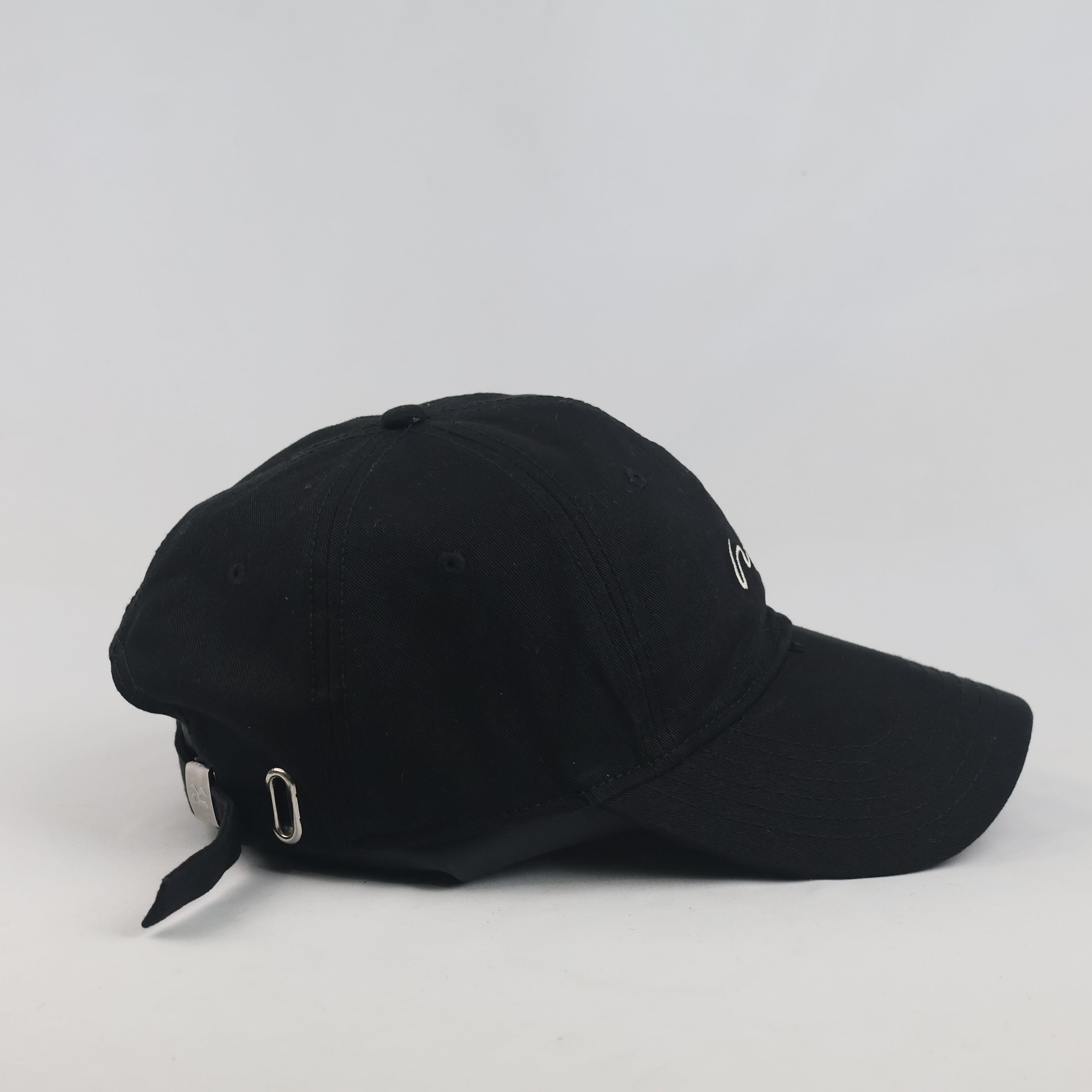 Thrifted BigHead Planet Black "me" Cursive Script Strapback Hat