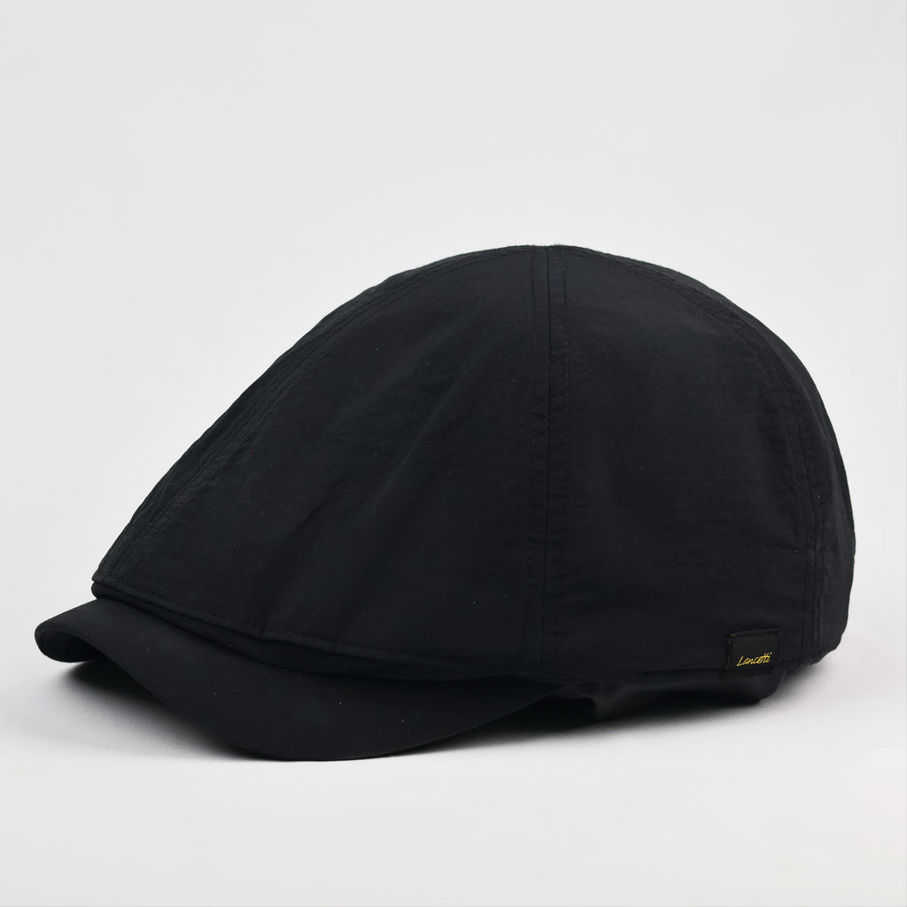 Lancetti Techwear Flat Cap - Black Gorpcore Hunting Thrifted Hat - Size 56-58cm