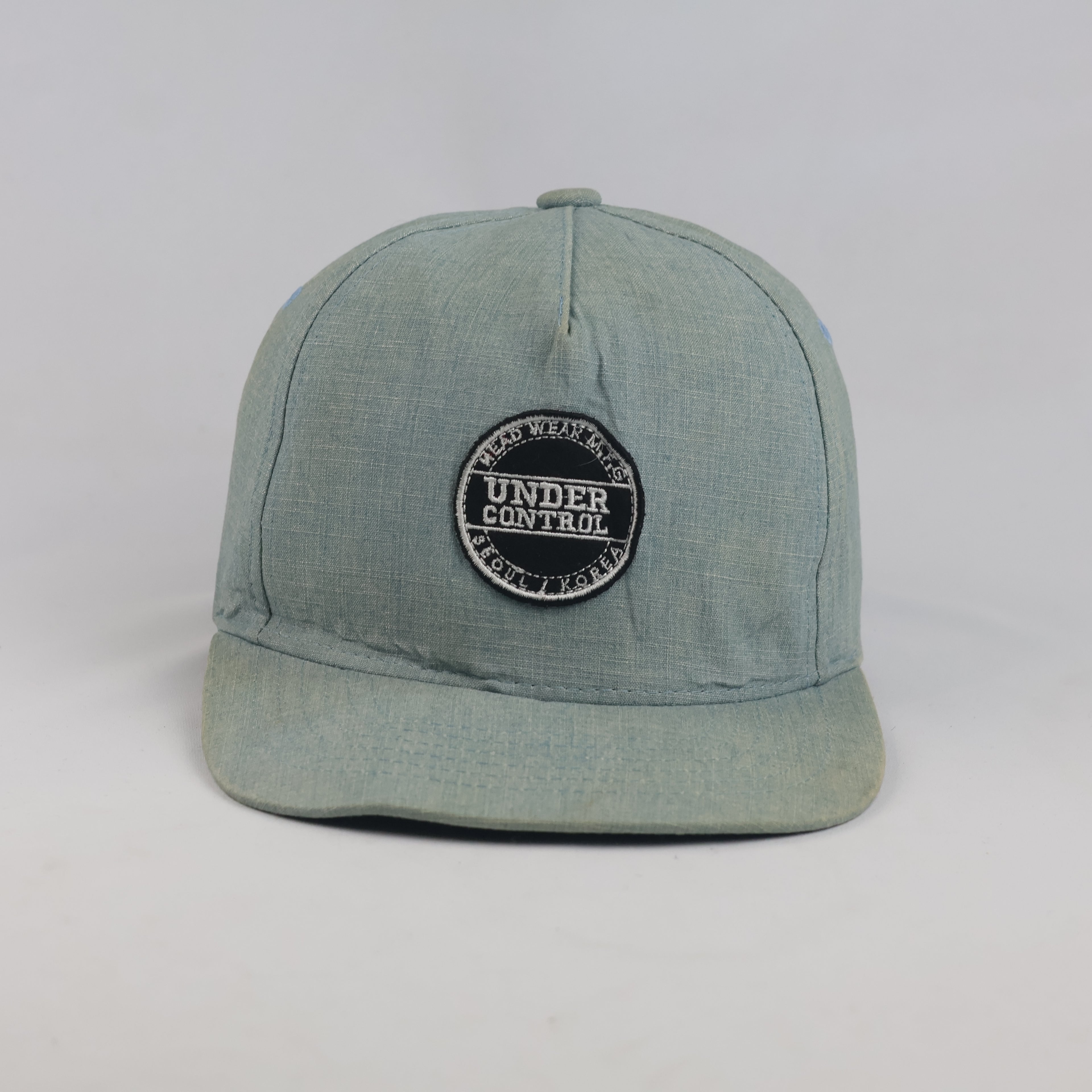 Thrifted Undercontrol Headwear M.F.G. Light Blue Flat Brim Cap