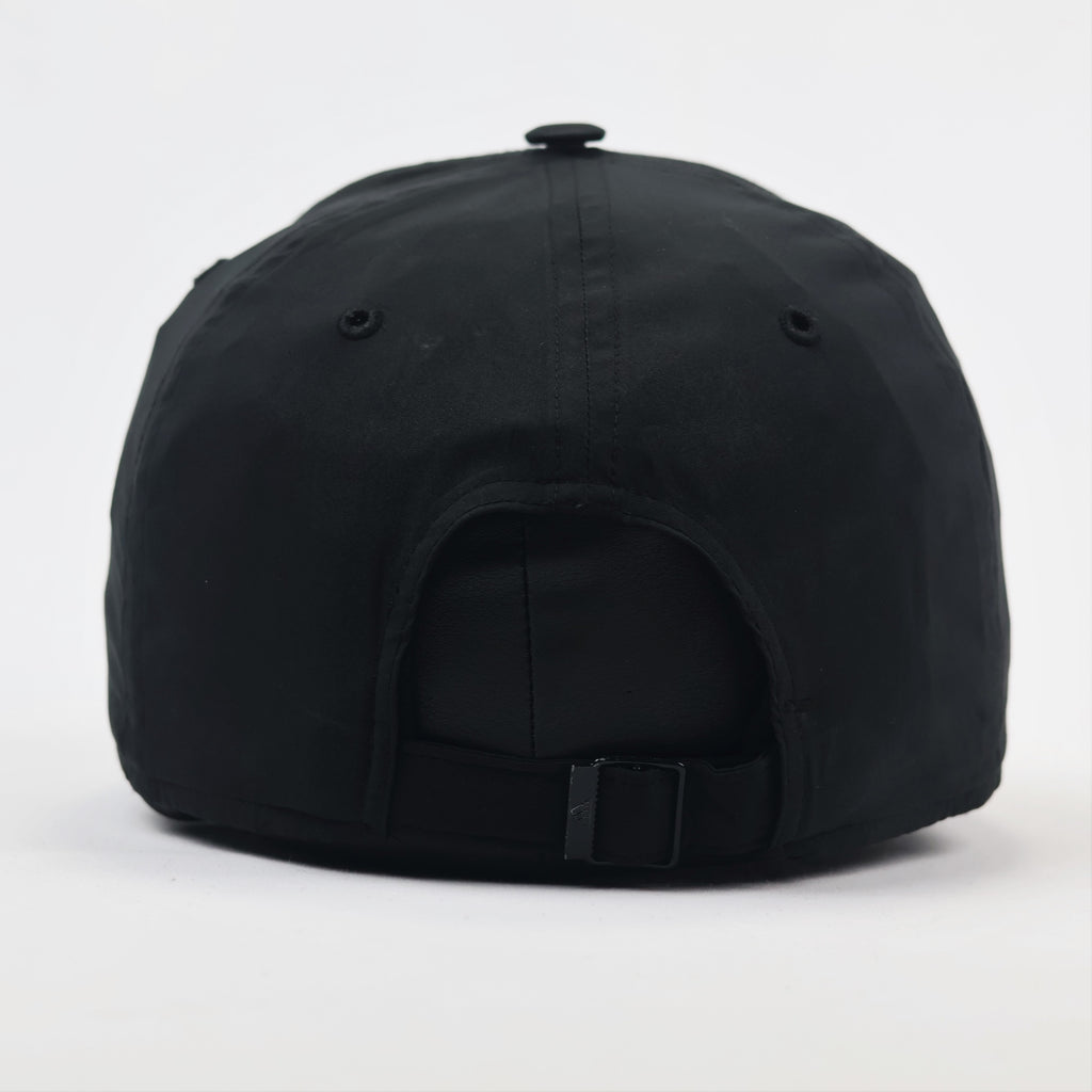 Sleek Adidas OSFM Black Baseball Thrifted Hat - Metallic Logo Streetwear