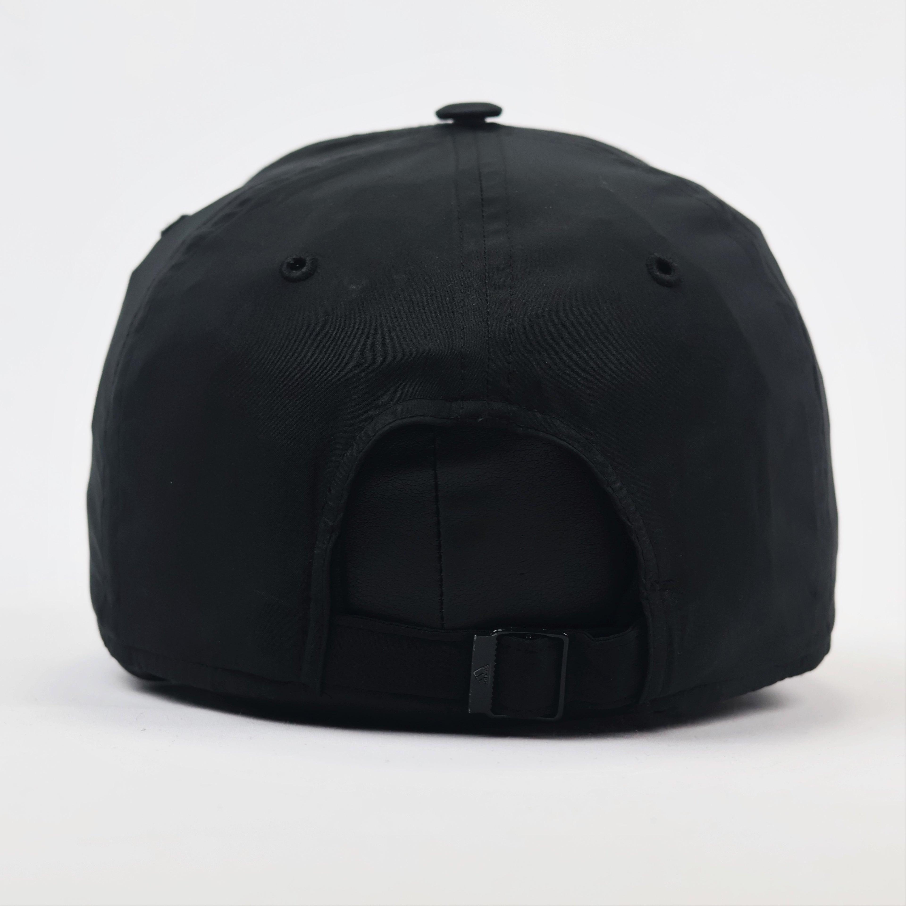 Sleek Adidas OSFM Black Baseball Thrifted Hat - Metallic Logo Streetwear