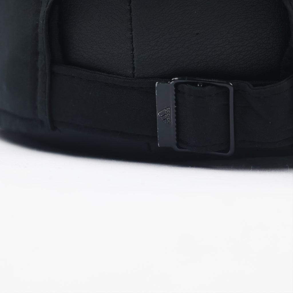 Sleek Adidas OSFM Black Baseball Thrifted Hat - Metallic Logo Streetwear