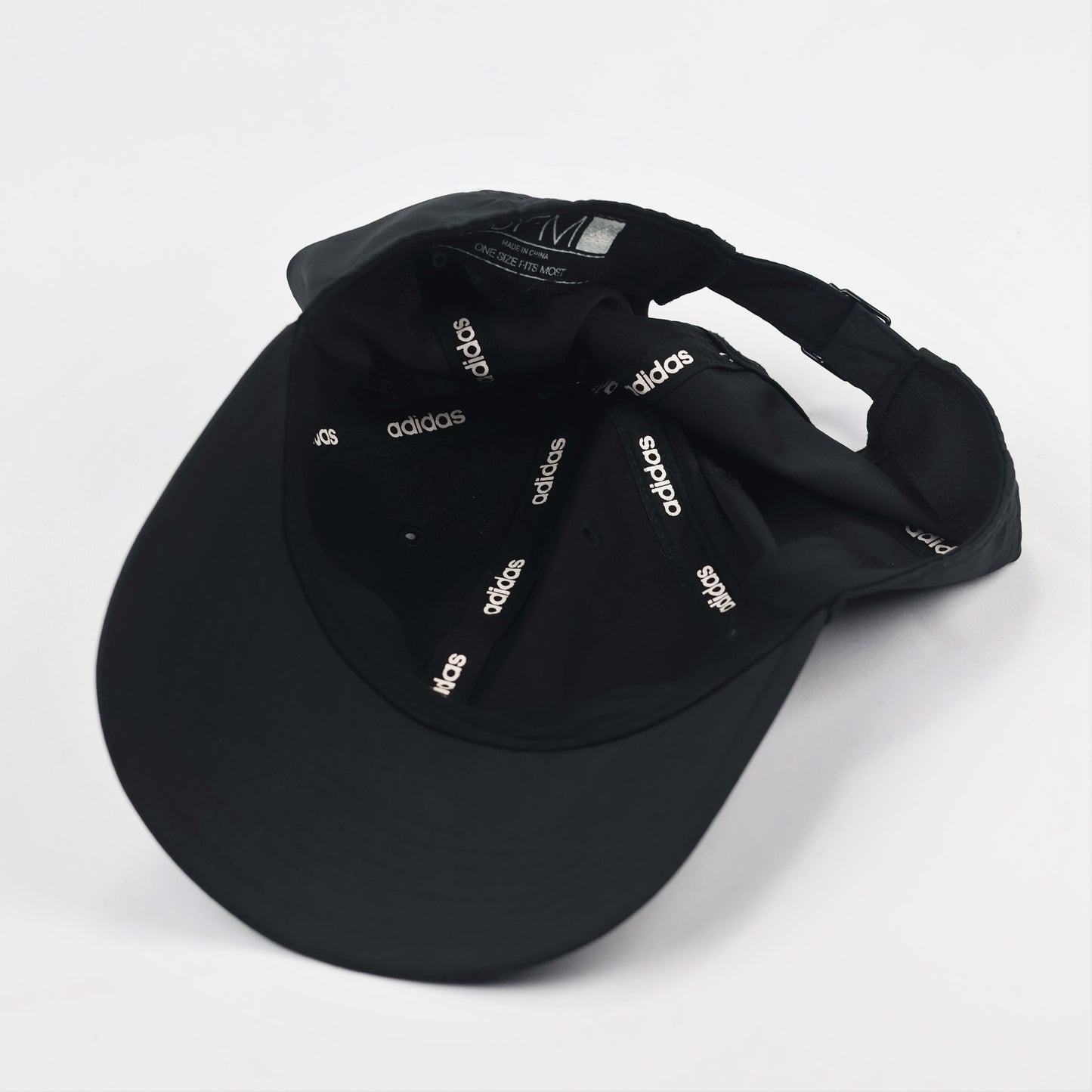 Sleek Adidas OSFM Black Baseball Thrifted Hat - Metallic Logo Streetwear