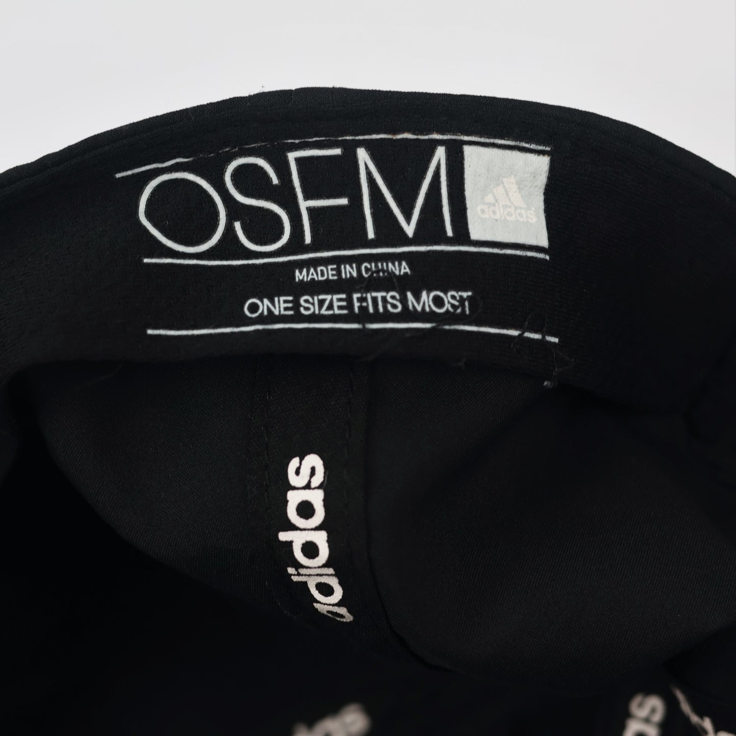 Sleek Adidas OSFM Black Baseball Thrifted Hat - Metallic Logo Streetwear