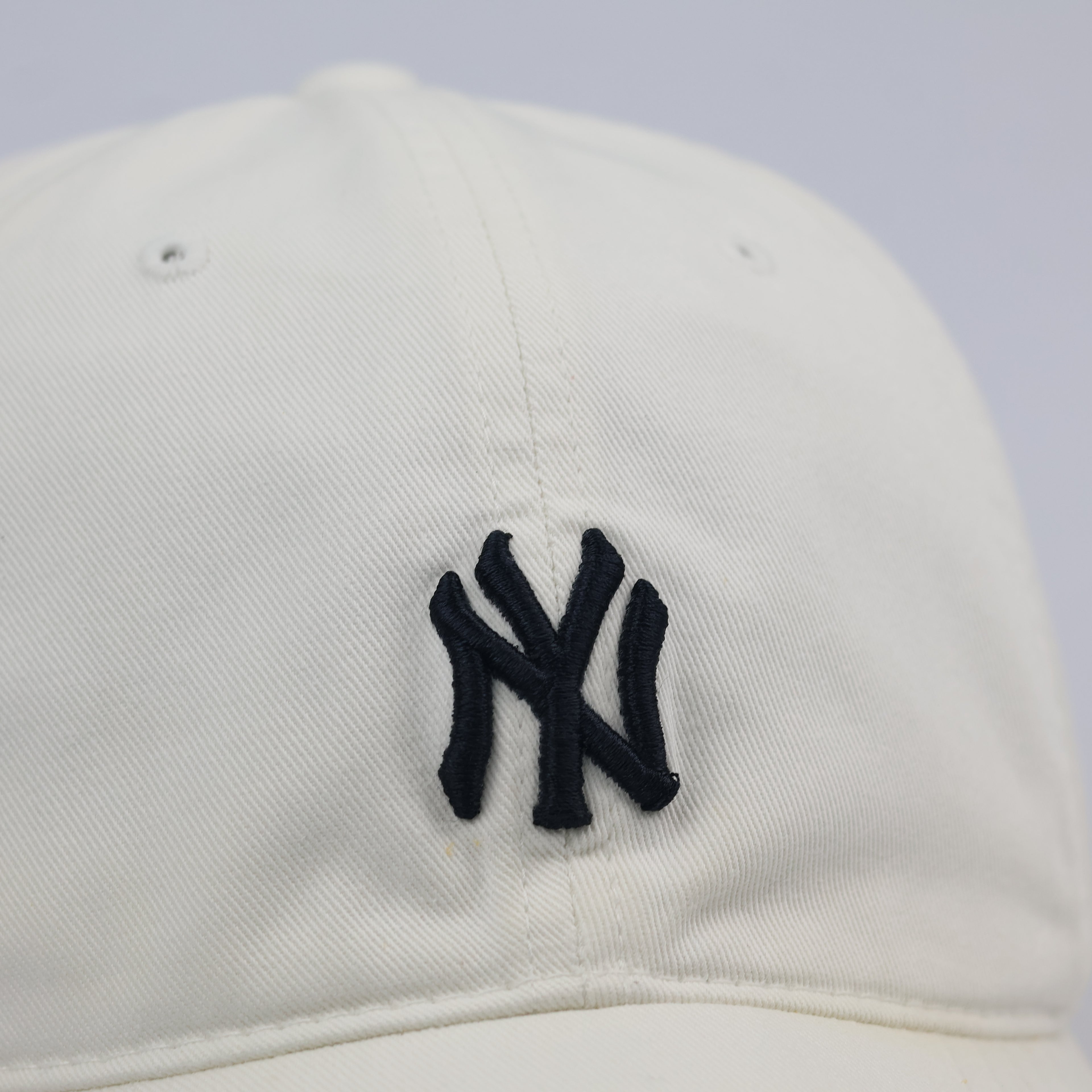 Vintage MLB New York Yankees Off-White Distressed Dad Thrifted Hat