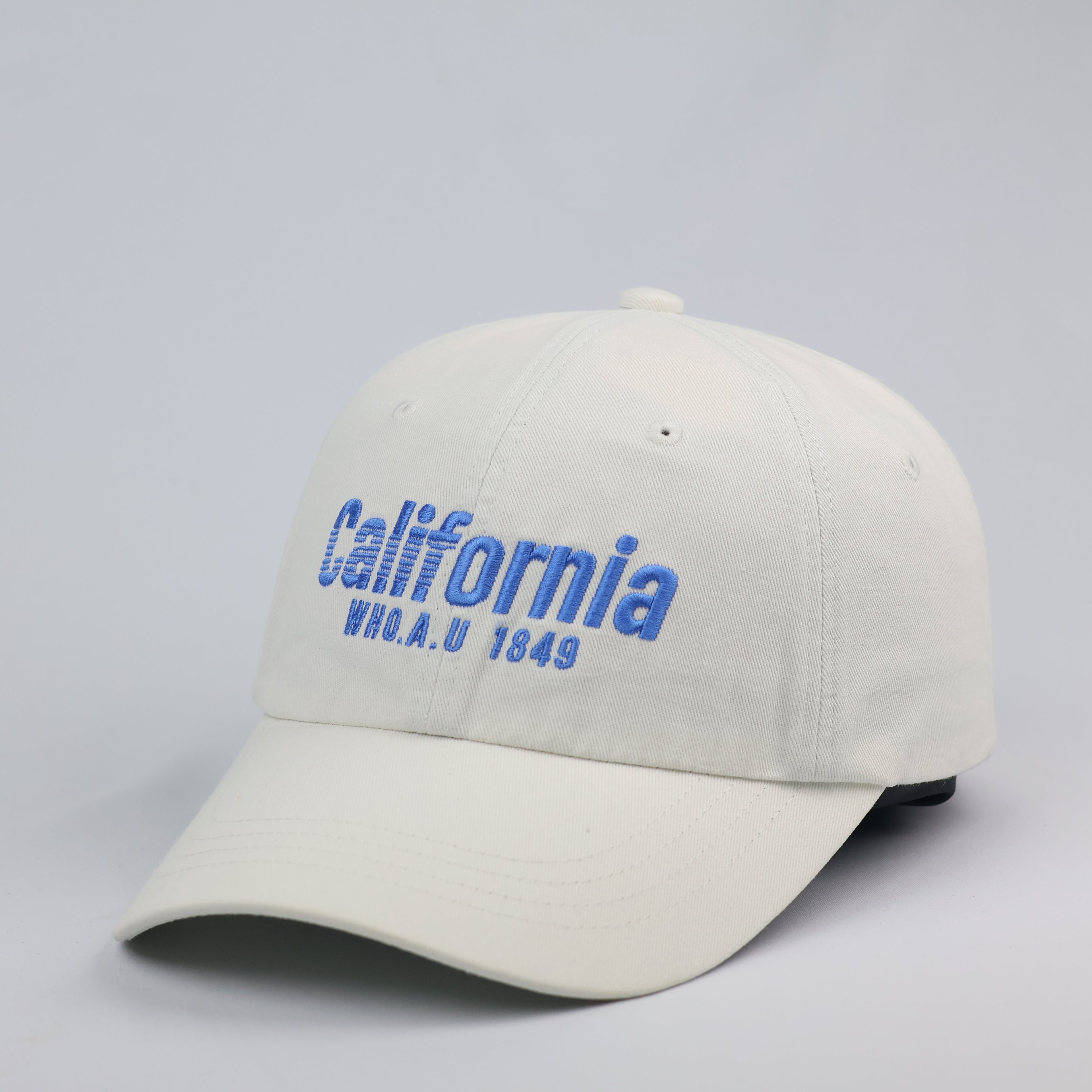 WHO.A.U California 1849 Vintage Cream Baseball Cap