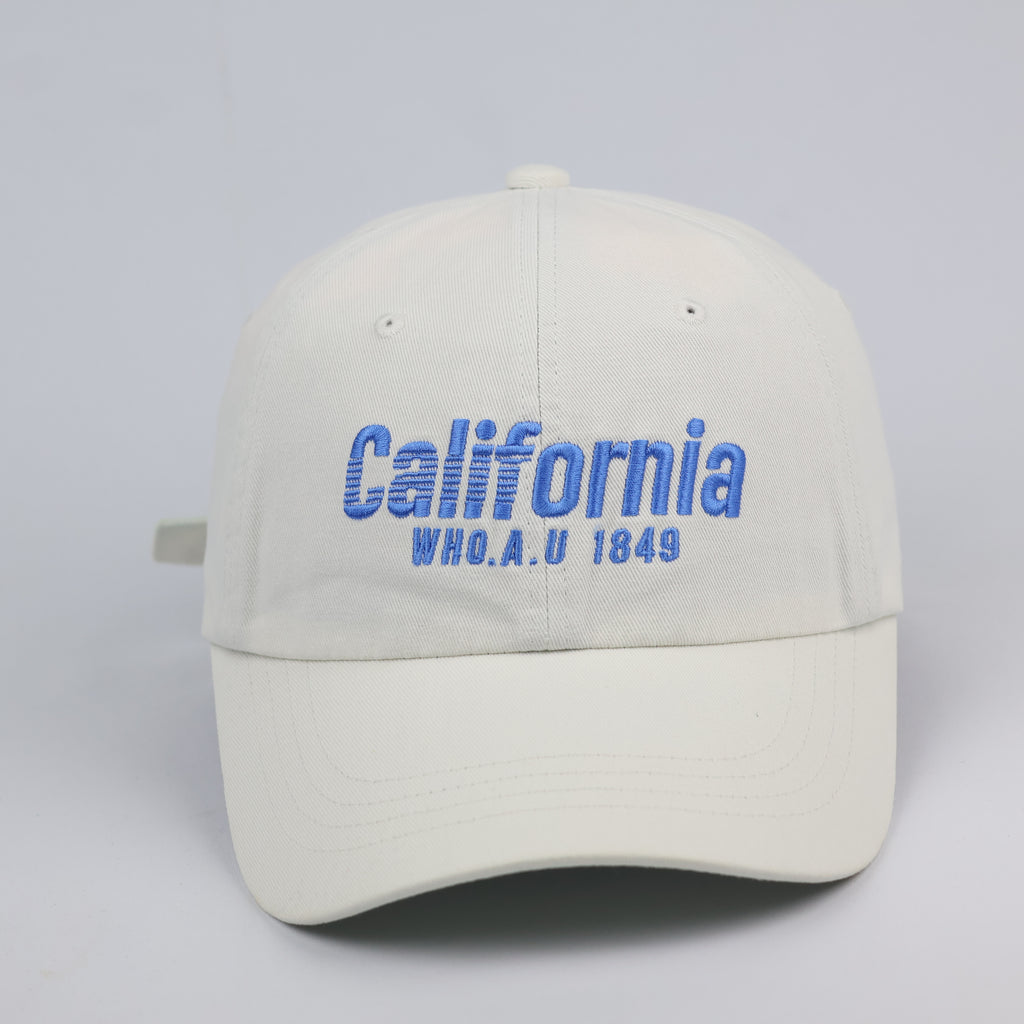 WHO.A.U California 1849 Vintage Cream Baseball Cap