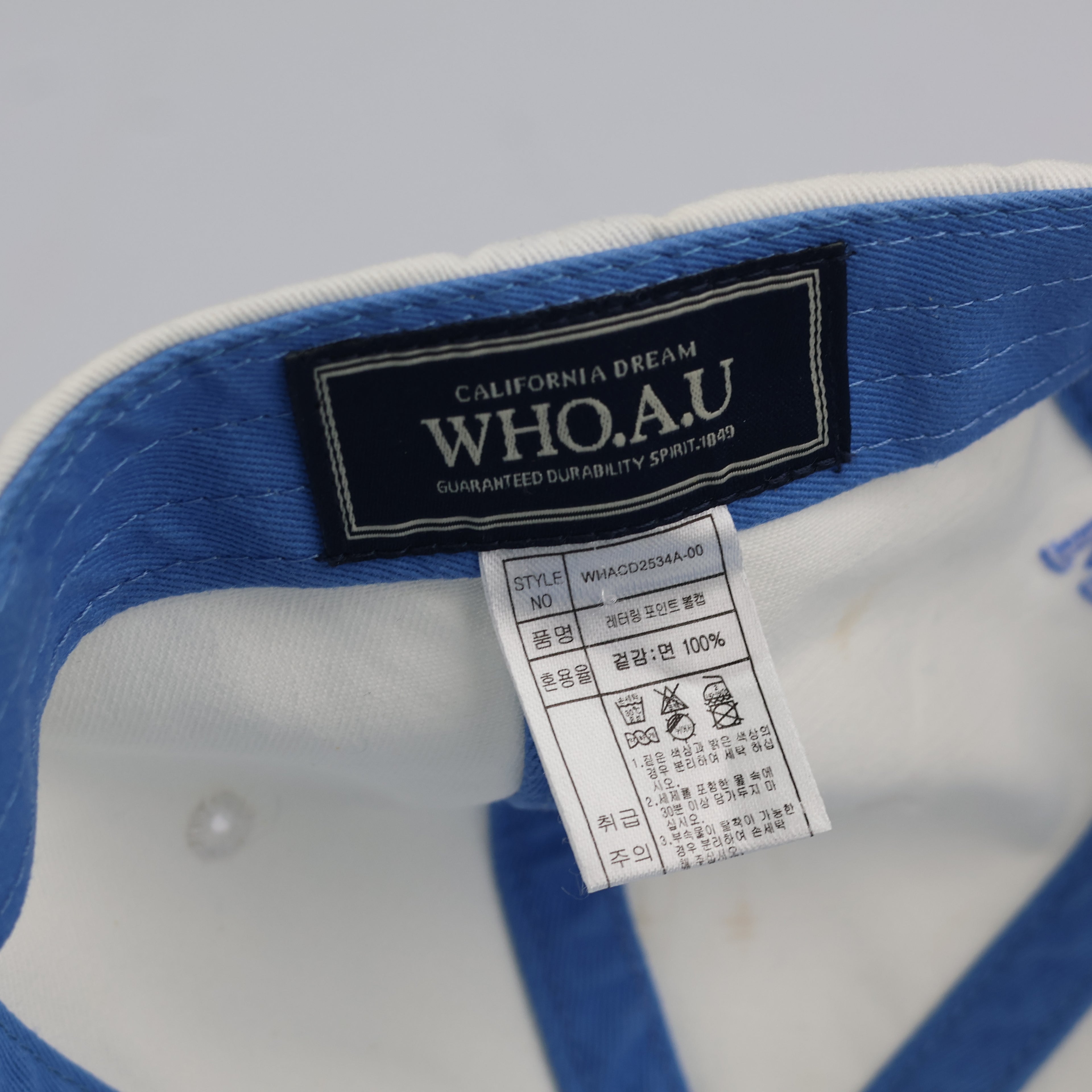 WHO.A.U California 1849 Vintage Cream Baseball Cap