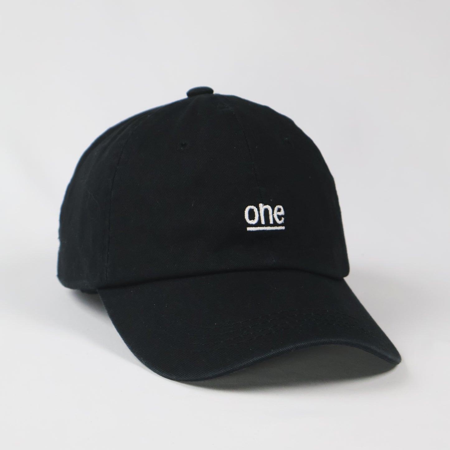 The 'one' Cap - Minimalist Black Adjustable Dad Hat