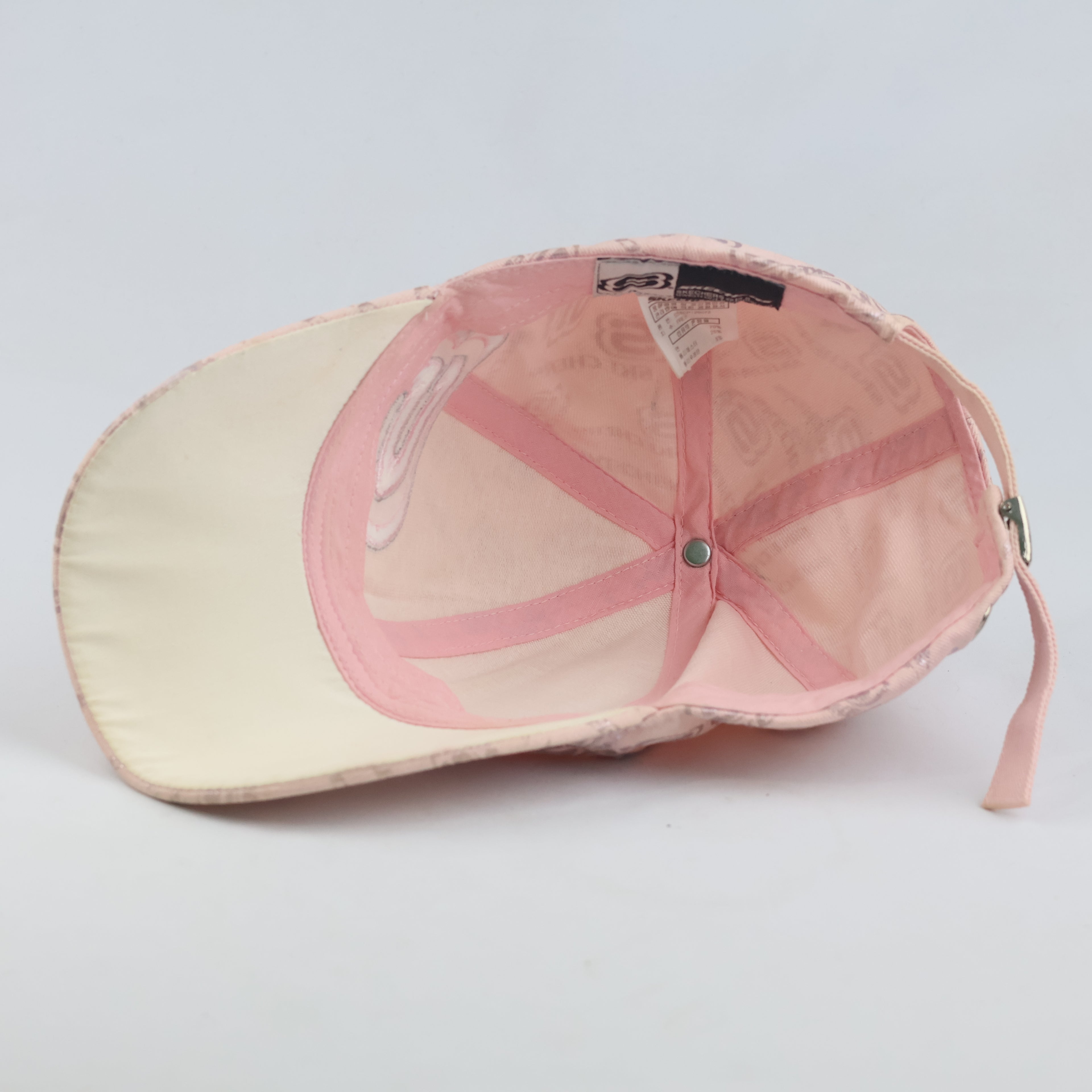 Thrifted Skechers Pink Metallic Monogram Embroidered Strapback Hat
