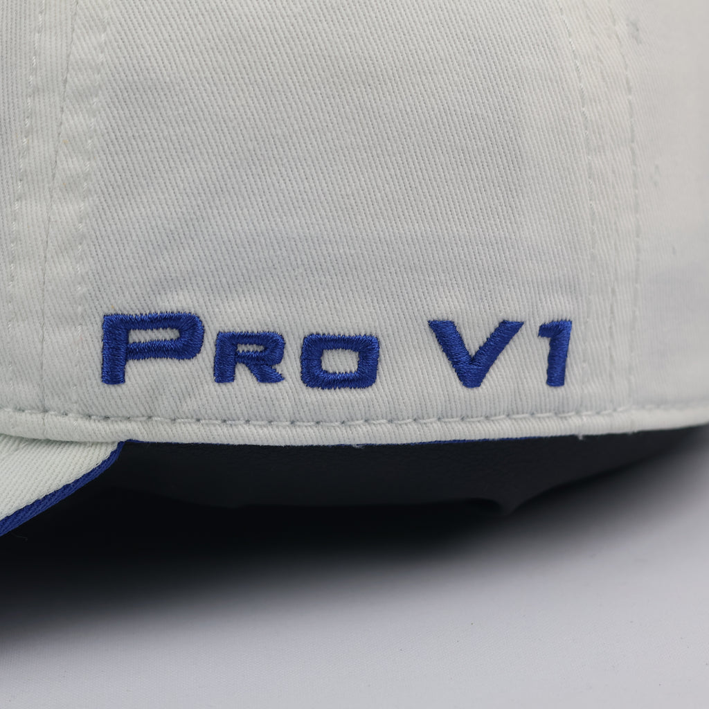 Titleist Pro V1 Golf Thrifted Cap - White & Royal Blue - Adjustable Size 56-58cm
