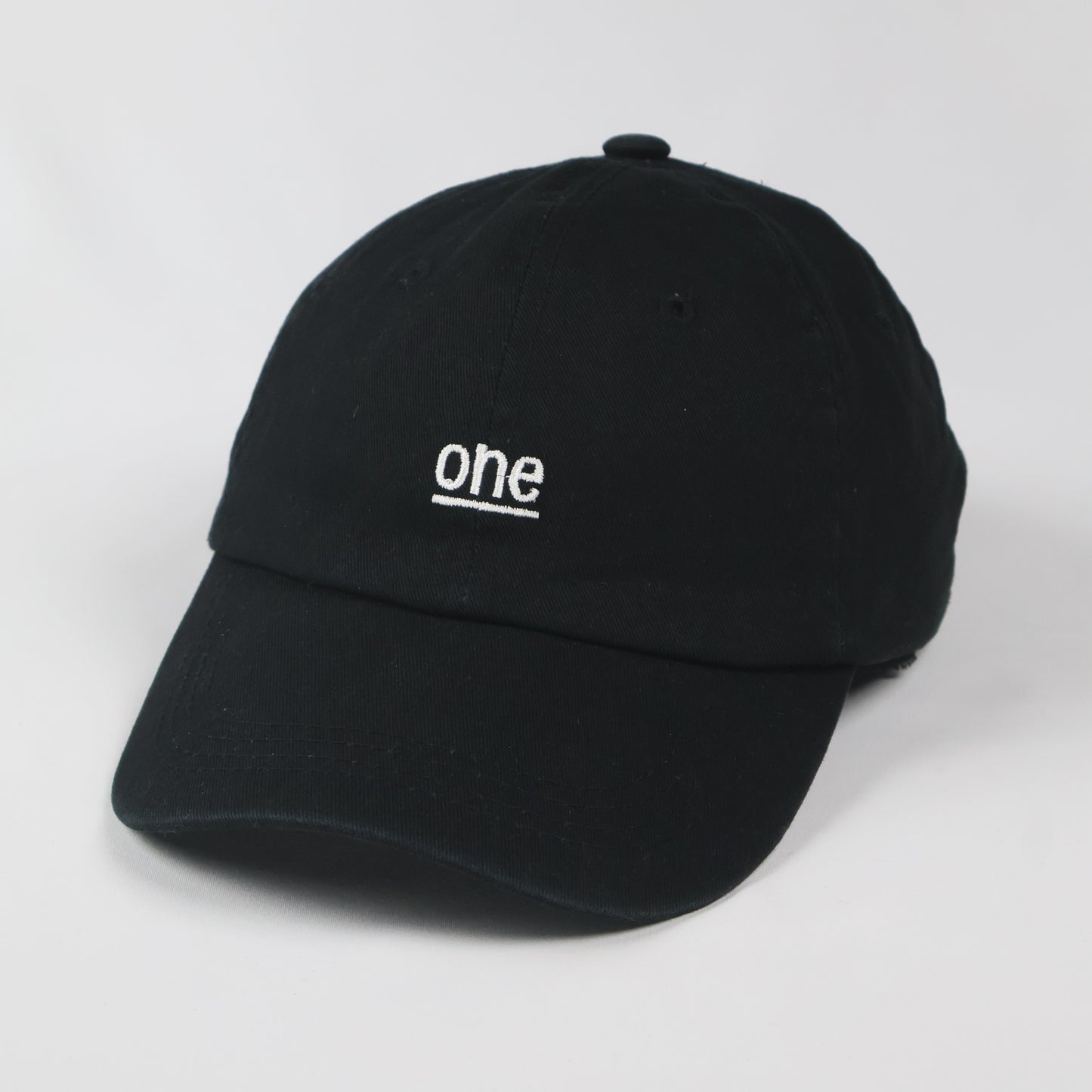 The 'one' Cap - Minimalist Black Adjustable Dad Hat