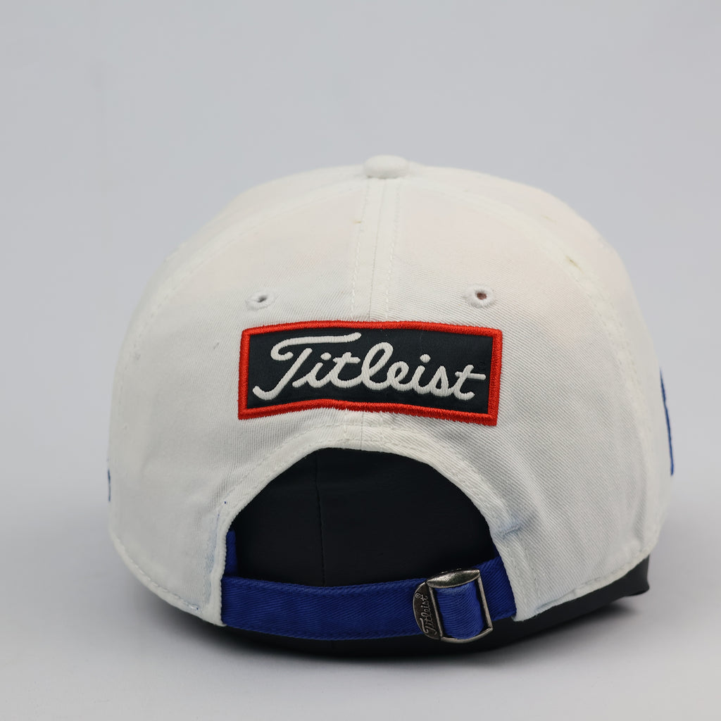 Titleist Pro V1 Golf Thrifted Cap - White & Royal Blue - Adjustable Size 56-58cm