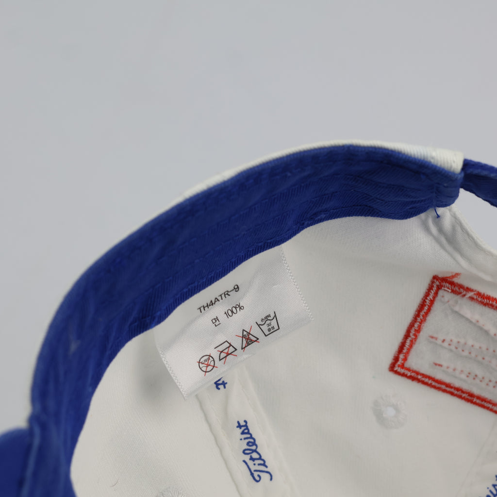 Titleist Pro V1 Golf Thrifted Cap - White & Royal Blue - Adjustable Size 56-58cm
