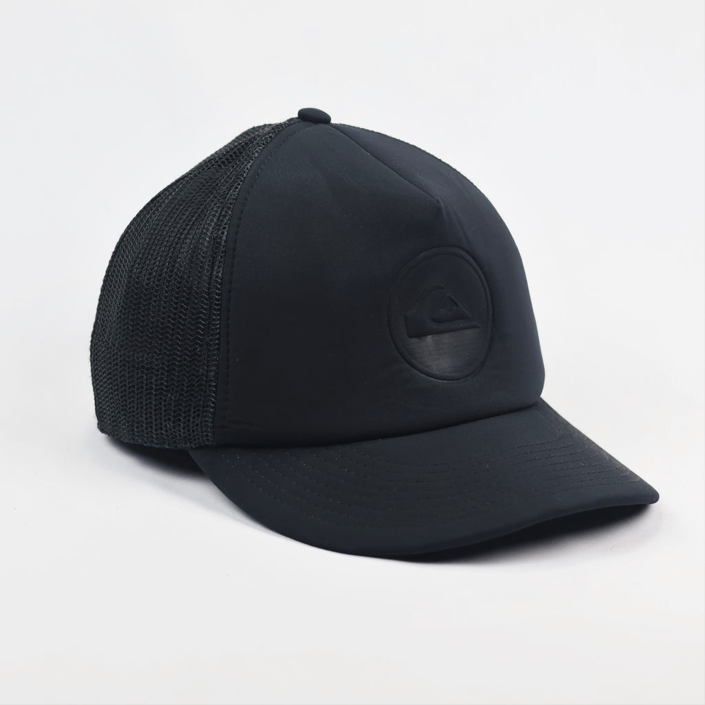 Retro Quiksilver Tonal Logo Snapback Thrifted - Black Foam Trucker Cap