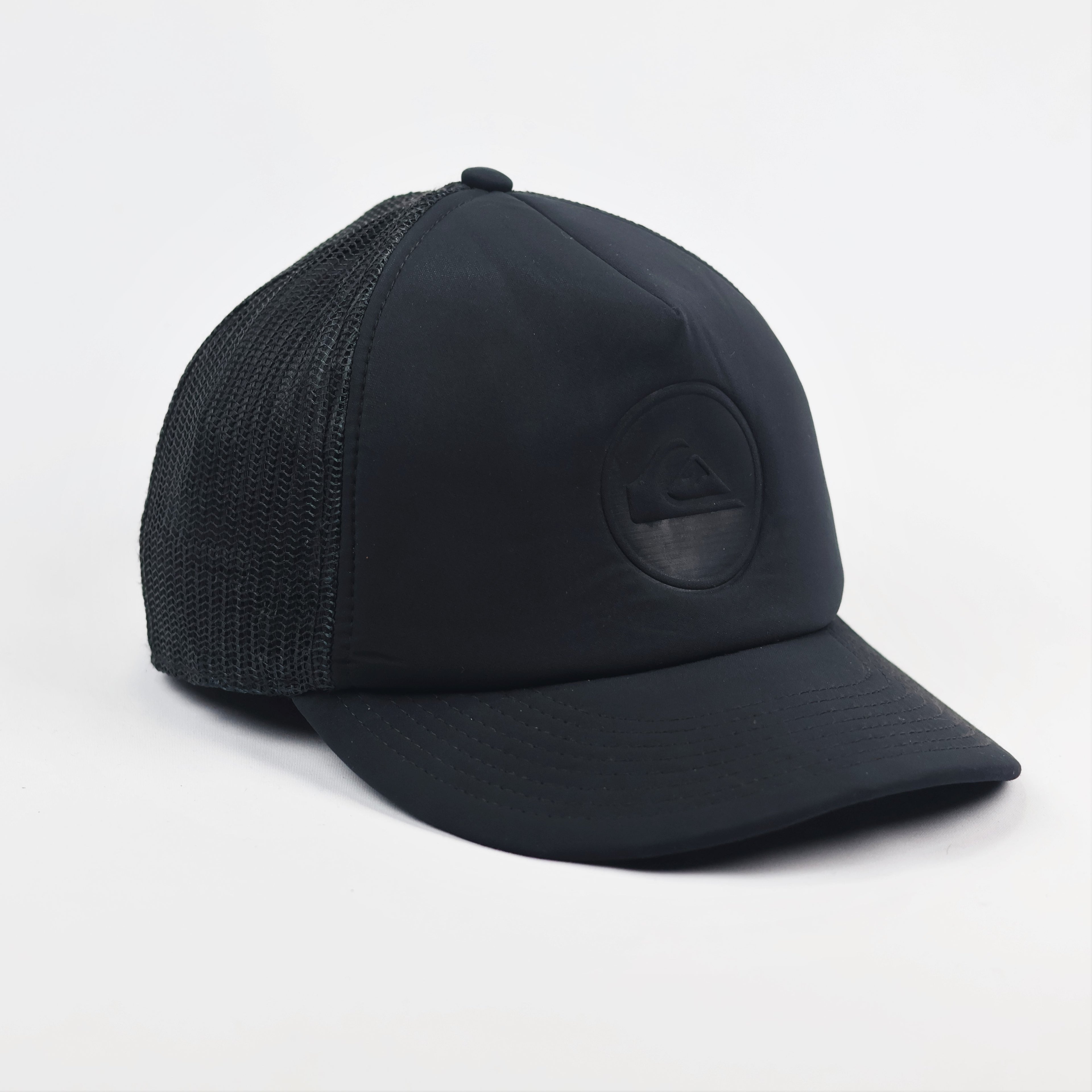 Retro Quiksilver Tonal Logo Snapback Thrifted - Black Foam Trucker Cap