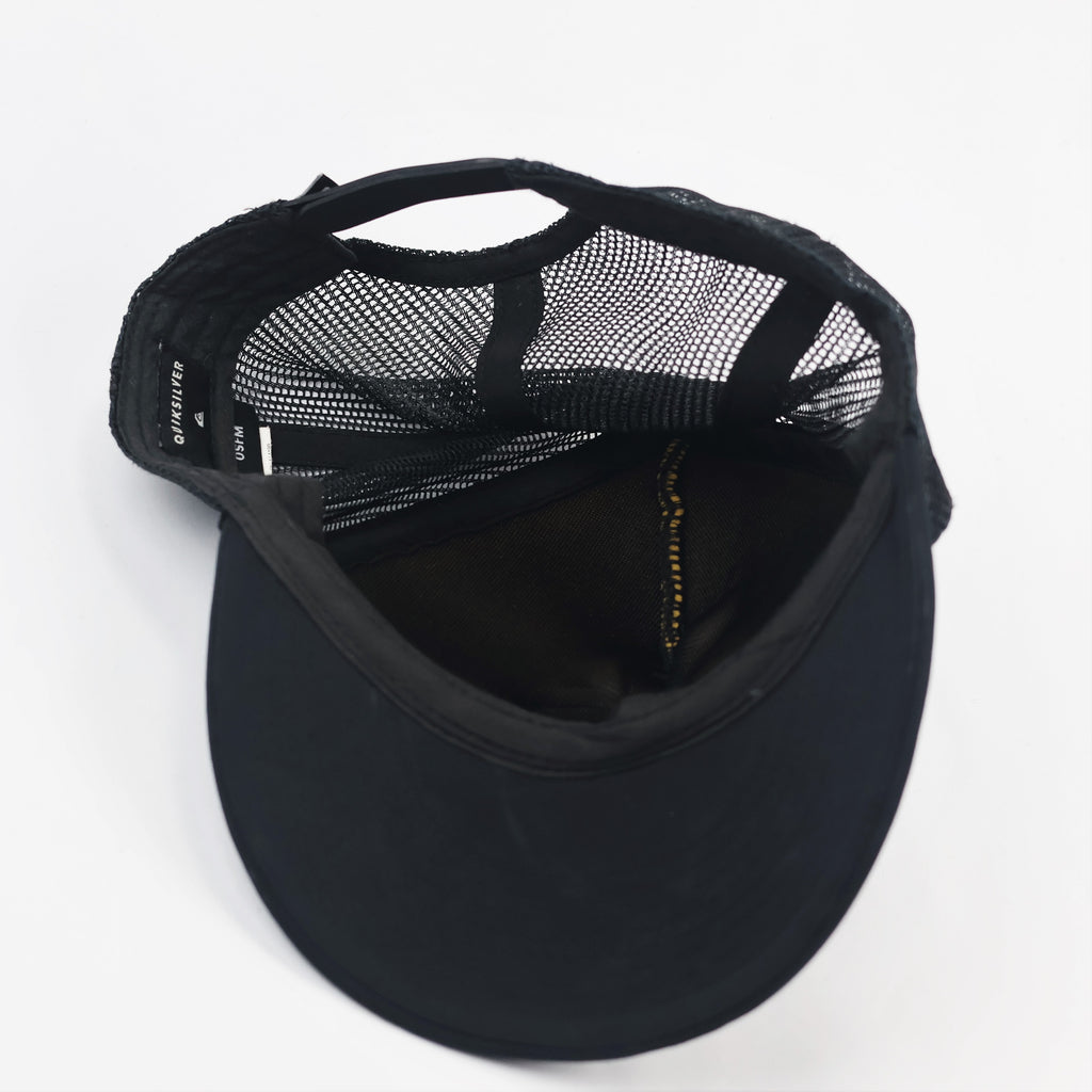 Retro Quiksilver Tonal Logo Snapback Thrifted - Black Foam Trucker Cap
